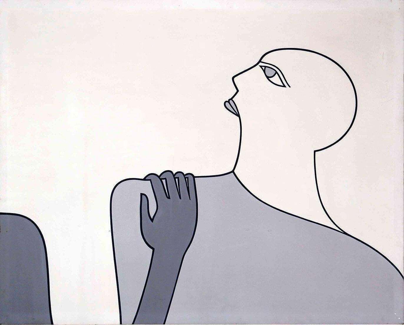 Modern Painting On Canvas, French, 20th Century, 100x92 Cm, Signed photo 1045.0