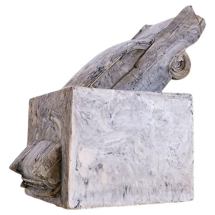Cast Resin Sculpture "La Mort De L'automobile" Of The Work Of Fernand Flausch