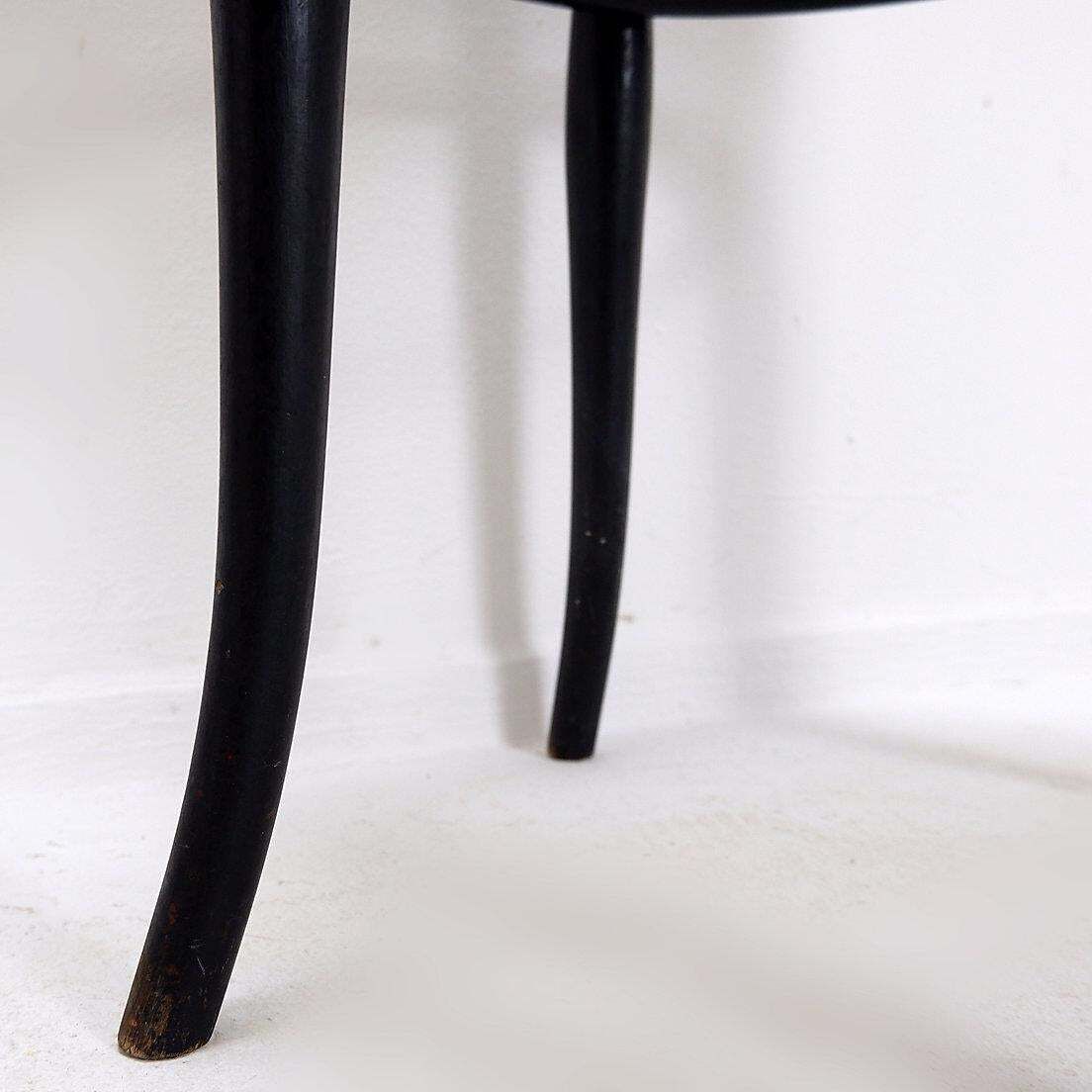 Thonet Black Bentwood Stool, Cane & Wood, Art Deco Style, Europe, 1920 photo for sale