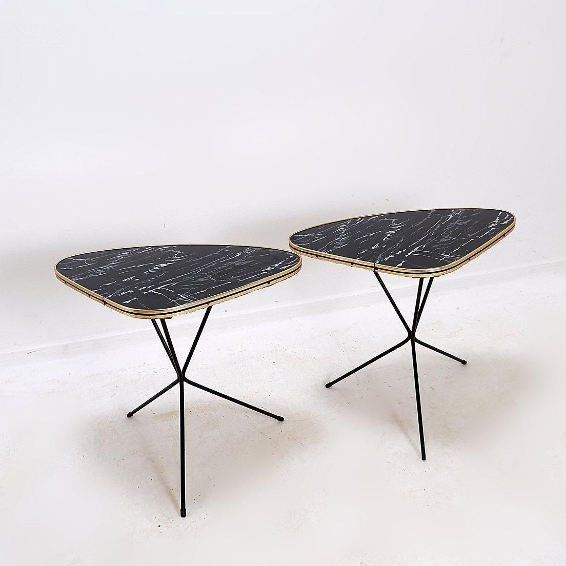 Furniture Pair Of Atomic Expo Tripod Tables From Erdal, 1950s photo