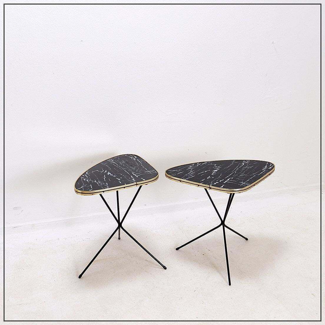 photo vinterior Pair Of Atomic Expo Tripod Tables From Erdal, 1950s