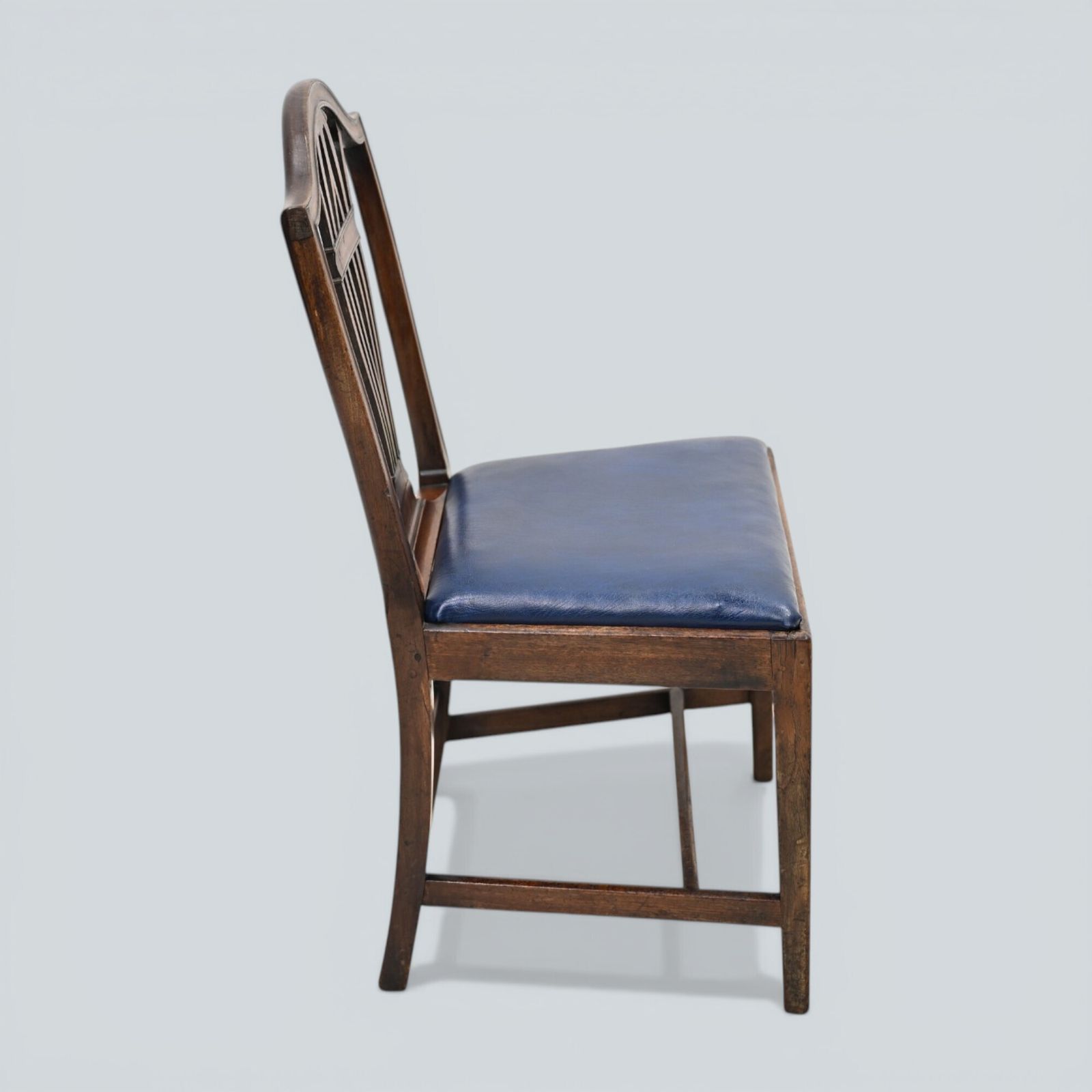 Furniture 6 Georgian Mahogany Dining Chairs Blue Faux Leather Seats Free Uk Delivery photo