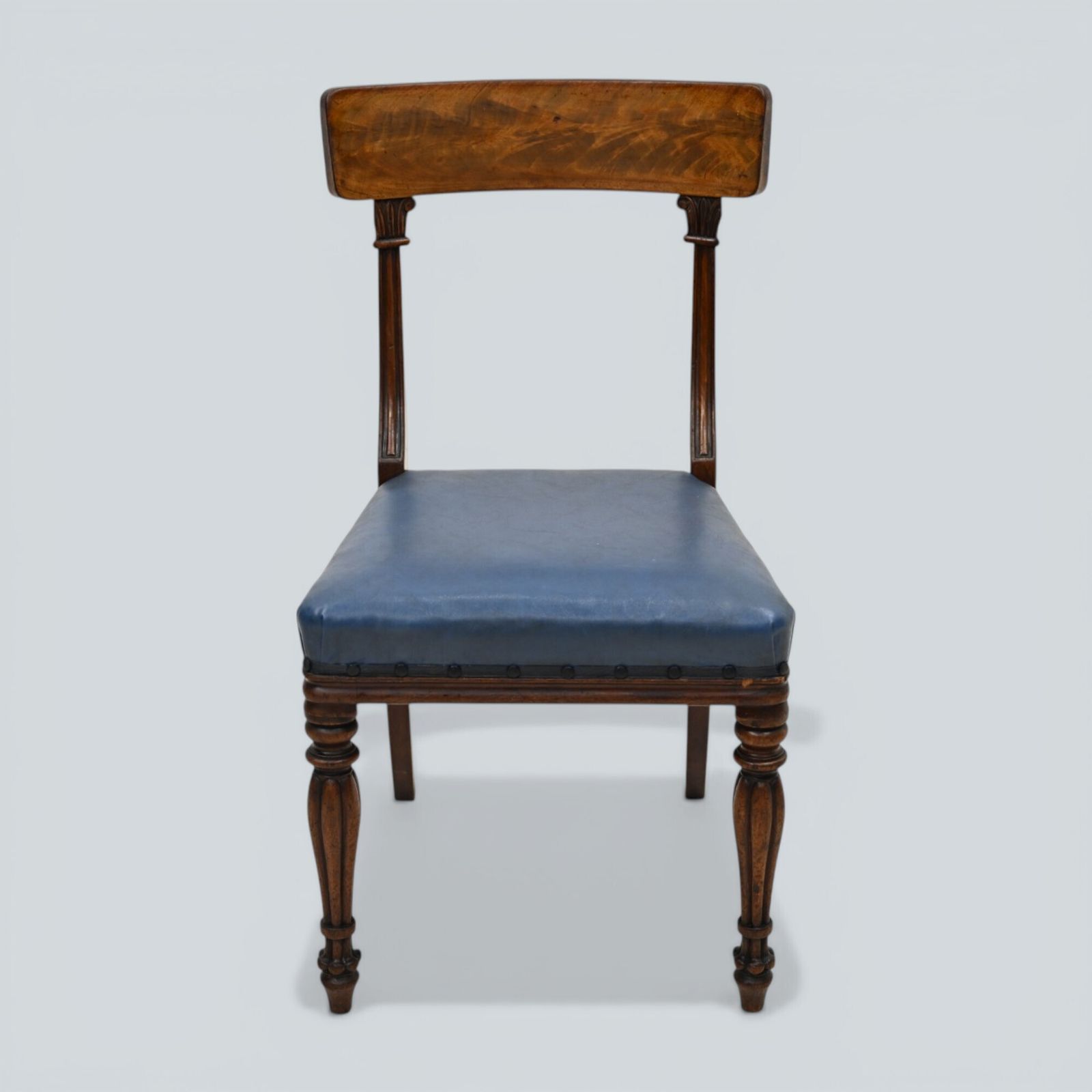 Early Victorian Dining Chairs Mahogany Faux Leather Upholstery Free Uk Delivery photo for sale
