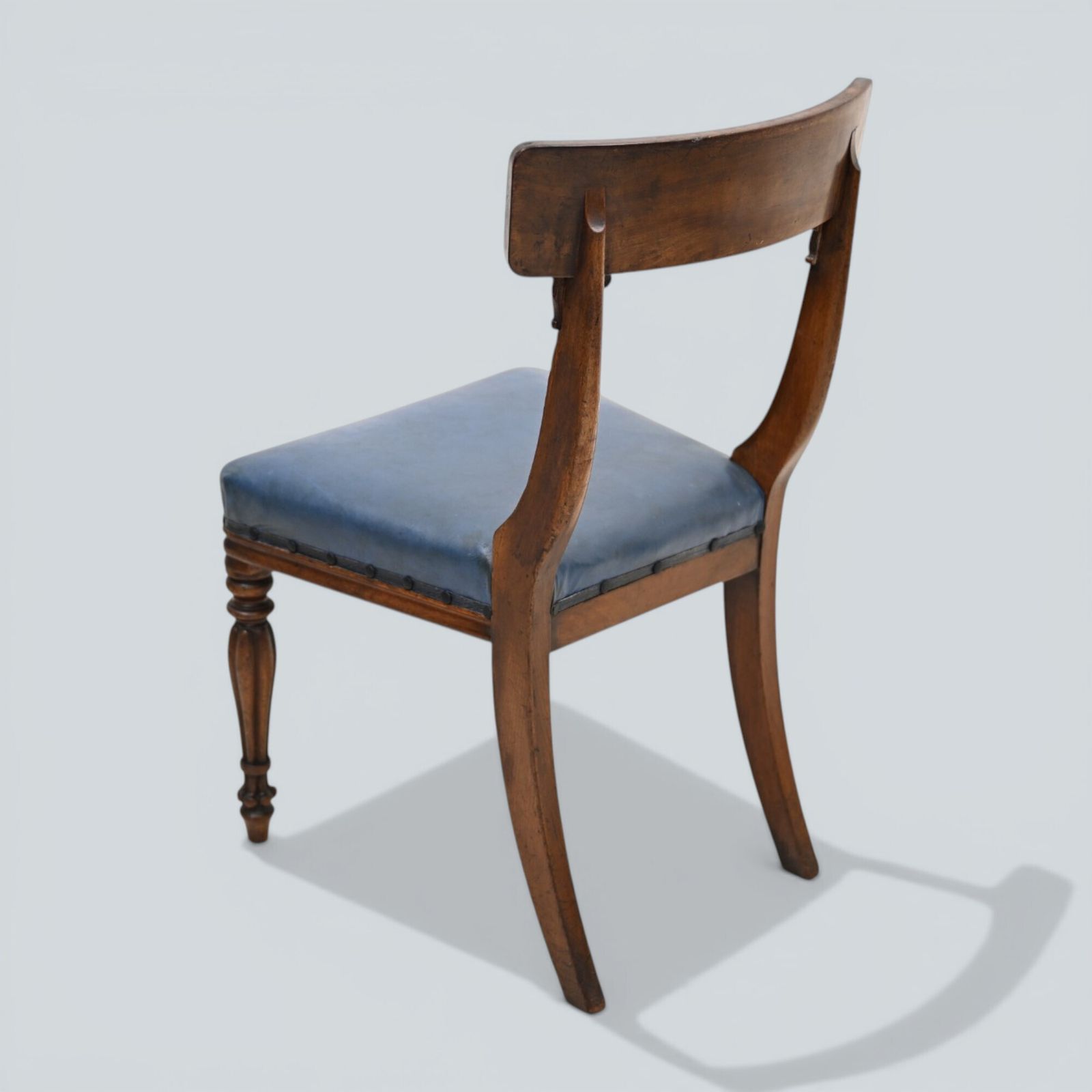 Early Victorian Dining Chairs Mahogany Faux Leather Upholstery Free Uk Delivery photo vinterior