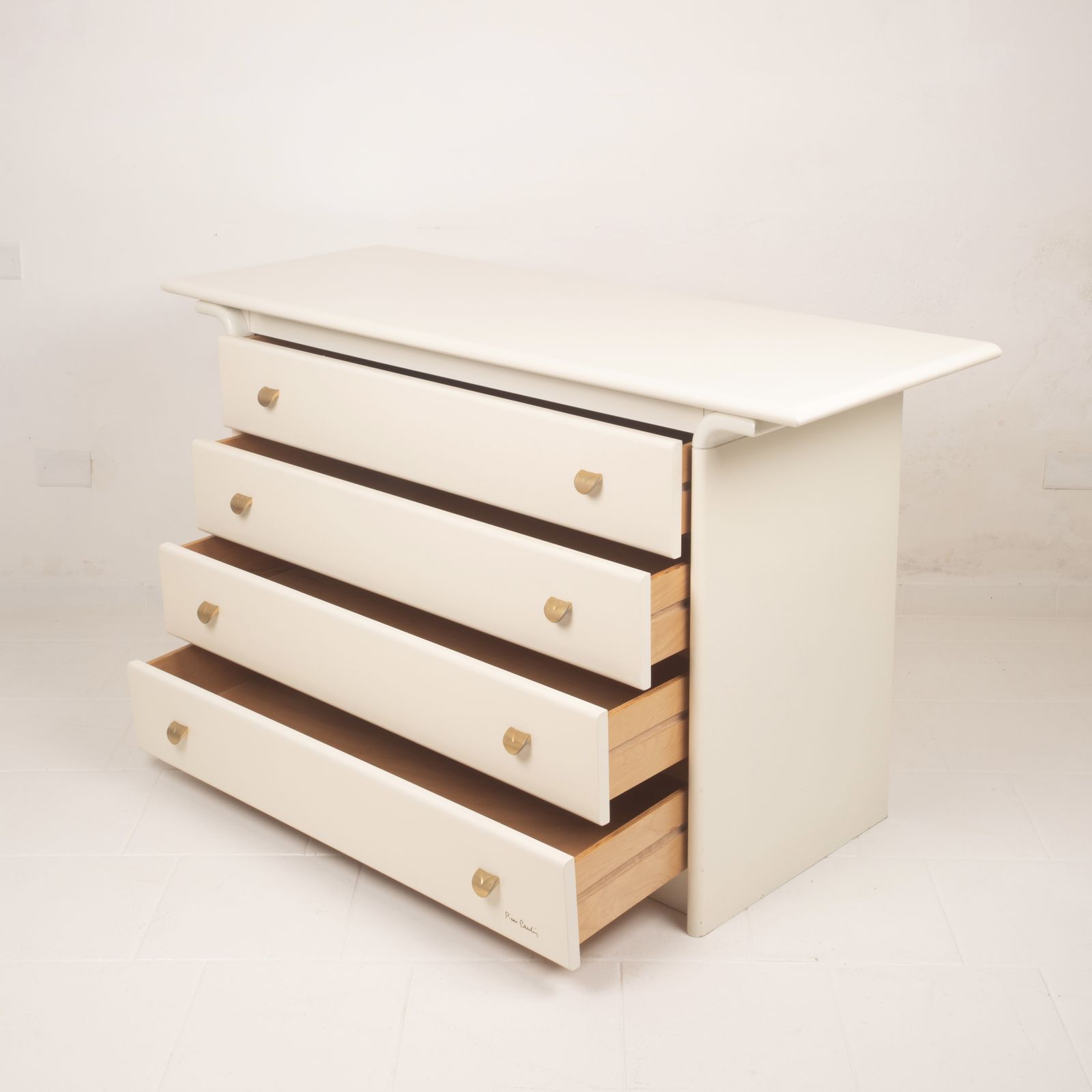photo furniture Cream Lacquered Chest Of Drawers By Pierre Cardin, 1980