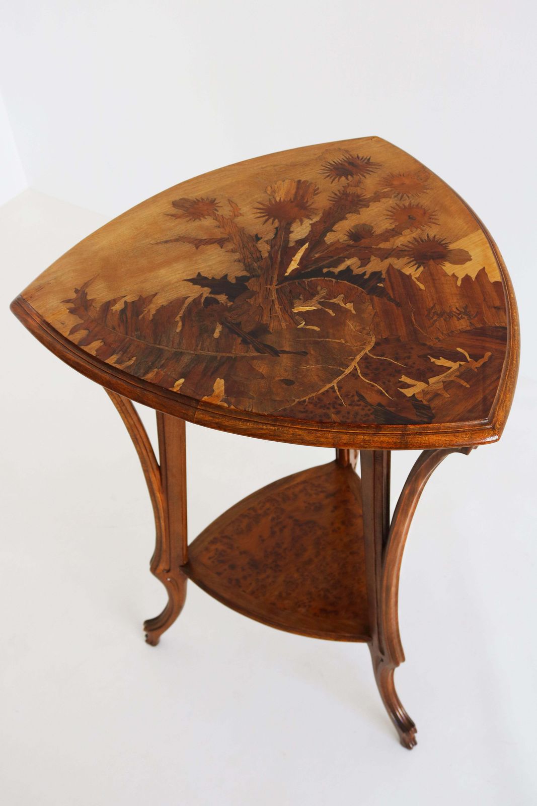 photo vintage Antique French Art Nouveau Side Table “Thistle” By Emile Galle 1900 Gueridon