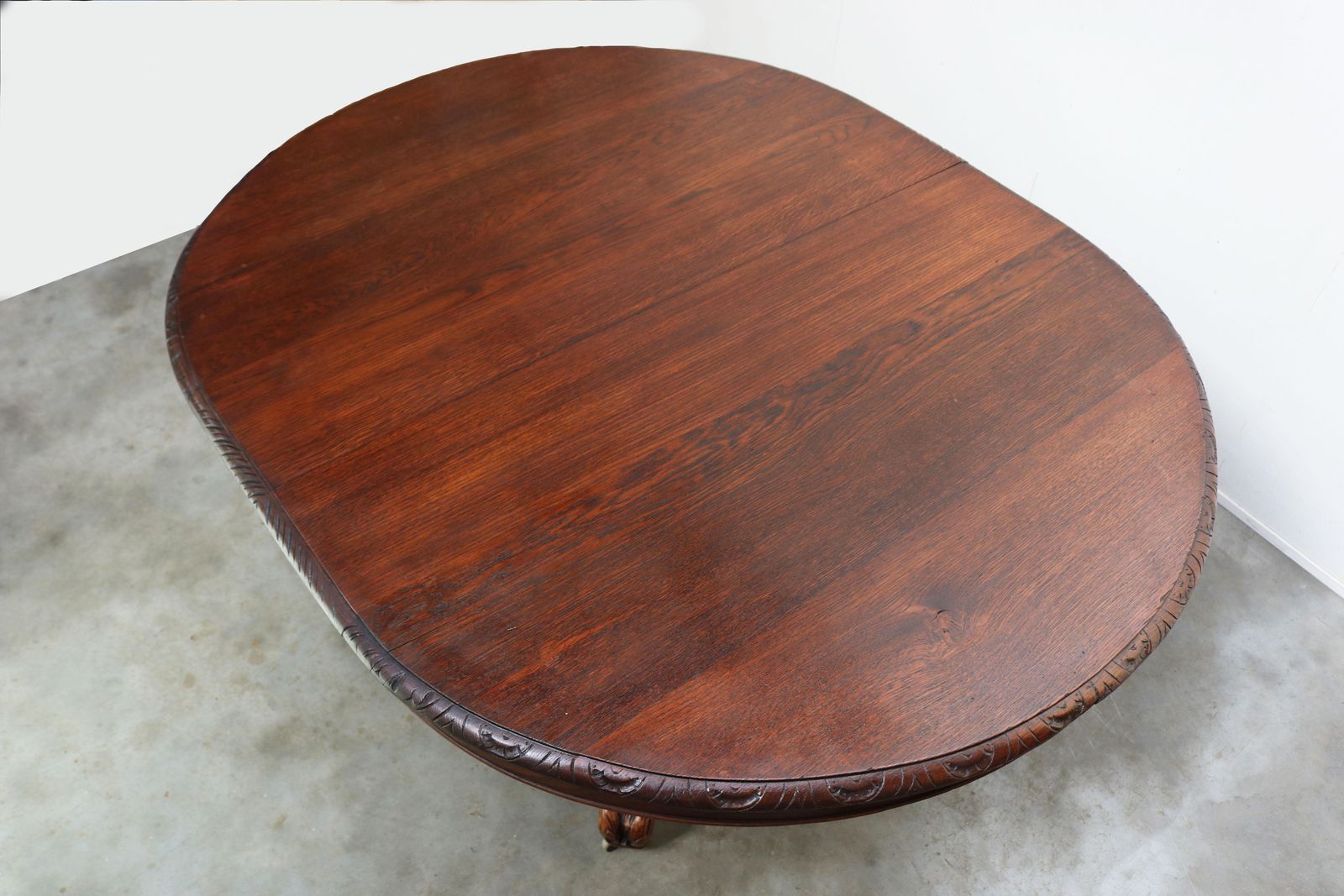 Furniture 19th Century French Antique Oak Oval Dining Hunt Table Black Forest Animal Lodge photo
