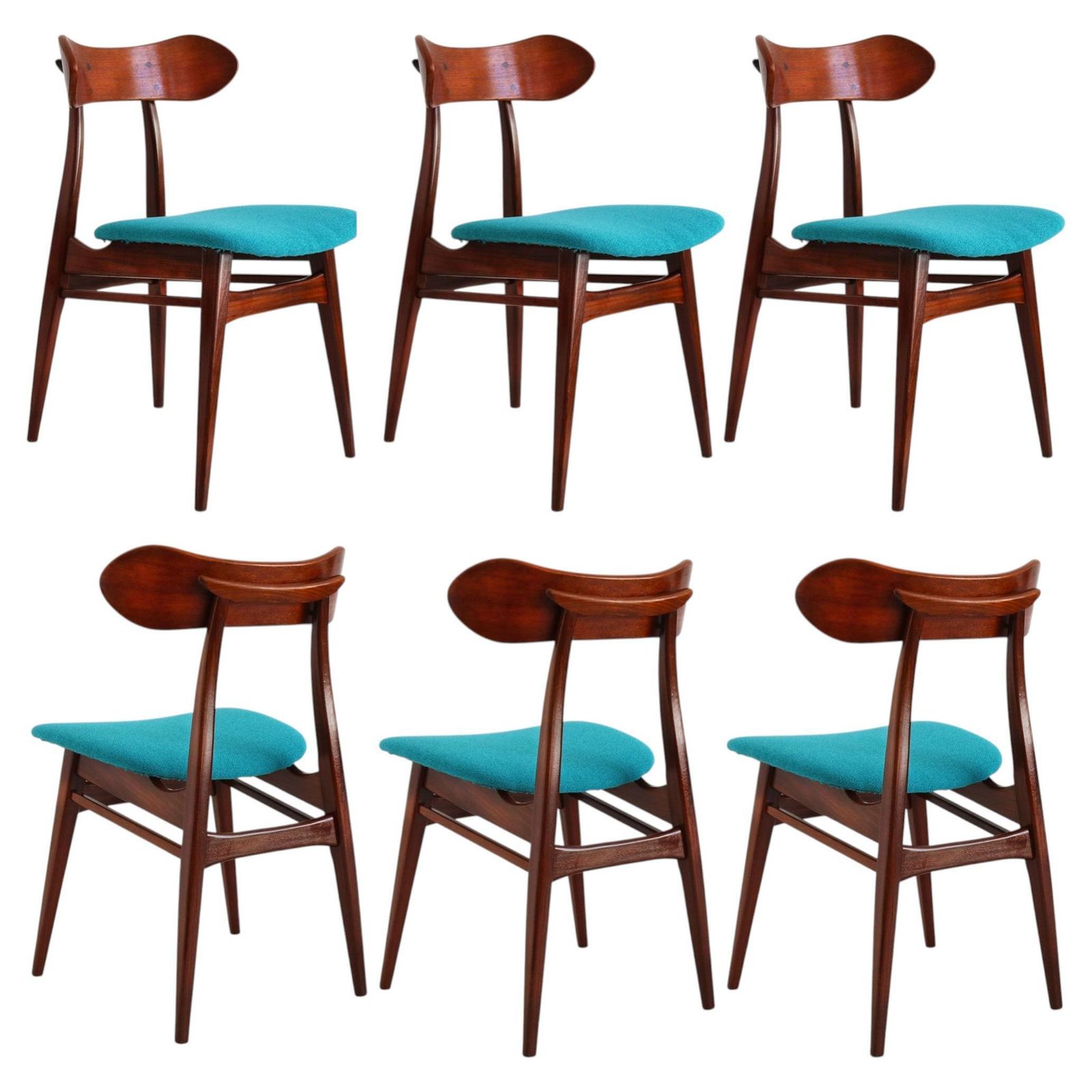 Set Van 6 Eetkamerstoelen Van Louis Van Teeffelen, Model: Kastrup 1950, Dutch Design