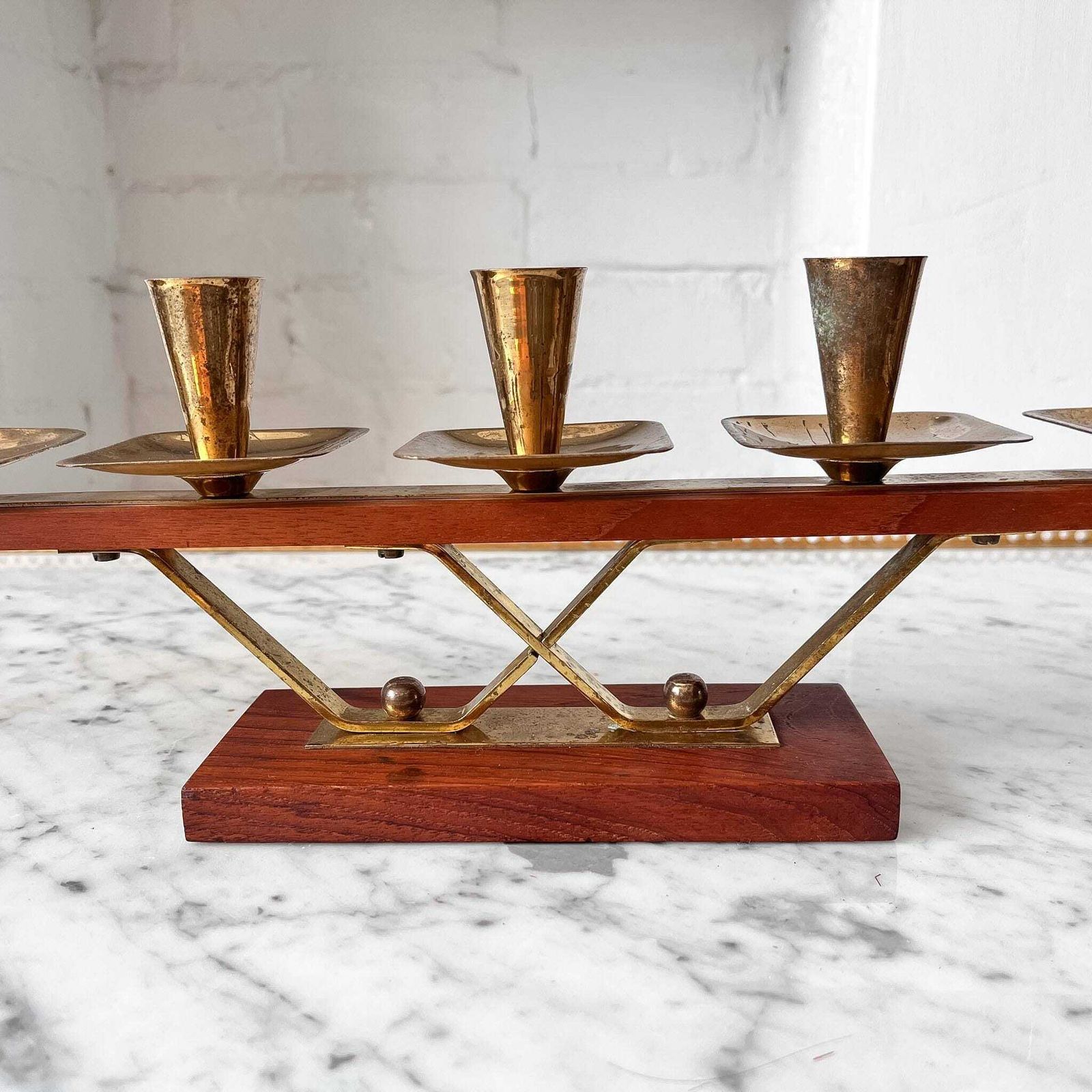 Mid Century Gilt Candlestick, 21st Century