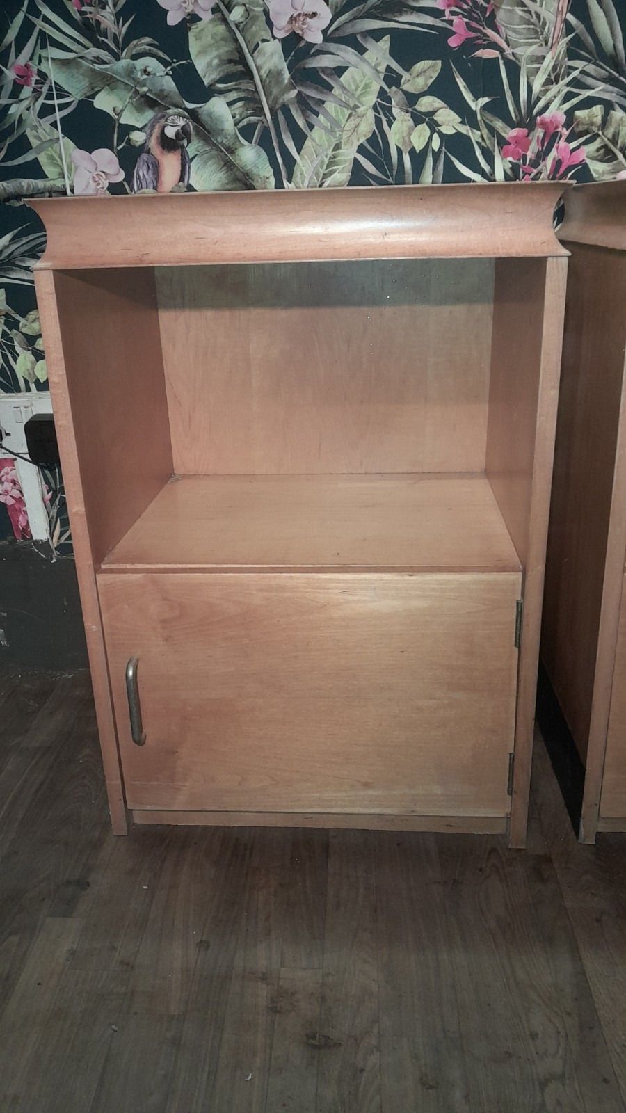 Pair Of Large Mid Century Modern Bedside Cabinets Each With 1 Door photo Furniture