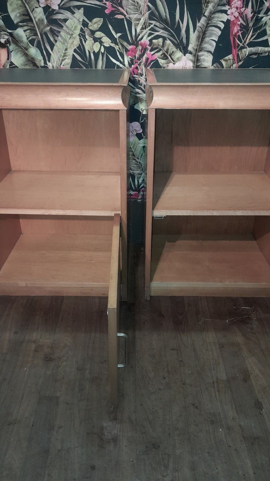 Pair Of Large Mid Century Modern Bedside Cabinets Each With 1 Door photo 349.0