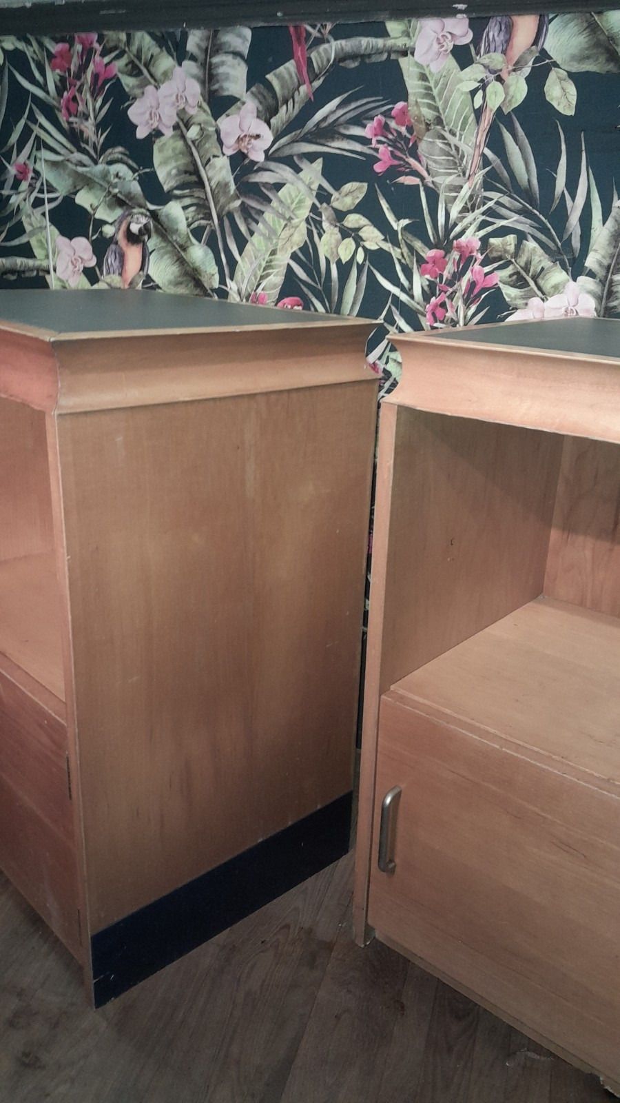 Pair Of Large Mid Century Modern Bedside Cabinets Each With 1 Door photo vinterior