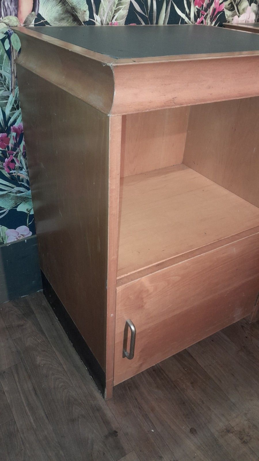 349.0 Pair Of Large Mid Century Modern Bedside Cabinets Each With 1 Door photo