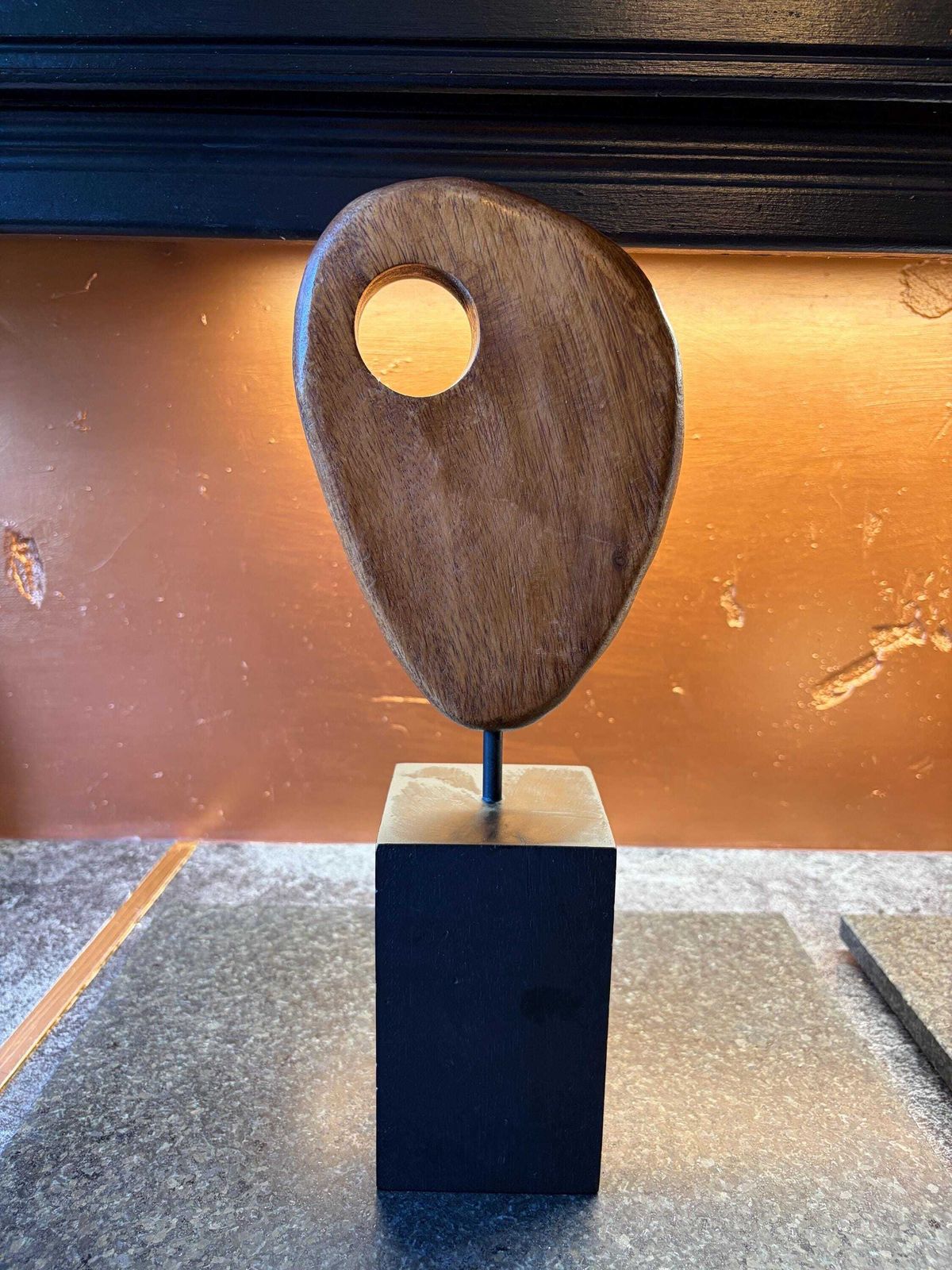 Art Mid Century Style Abstract Wooden Sculpture, Referred To As A Teardrop photo