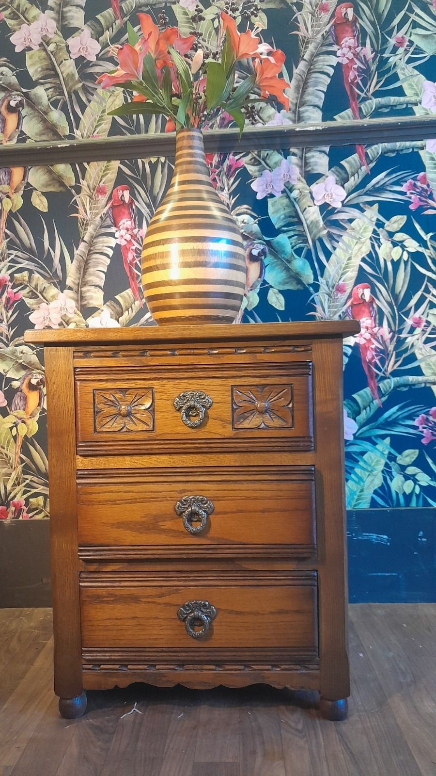 Old Charm 3 Drawer Chest Of Drawers/Lamp Table/Bedside Tables