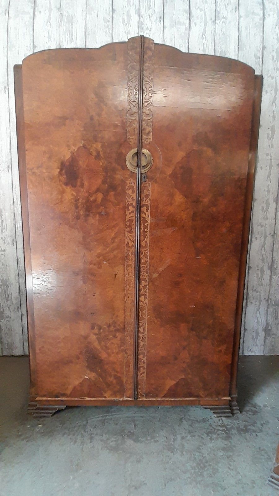 Art Deco Burr Walnut Art Deco 2 Door Wrdrobe