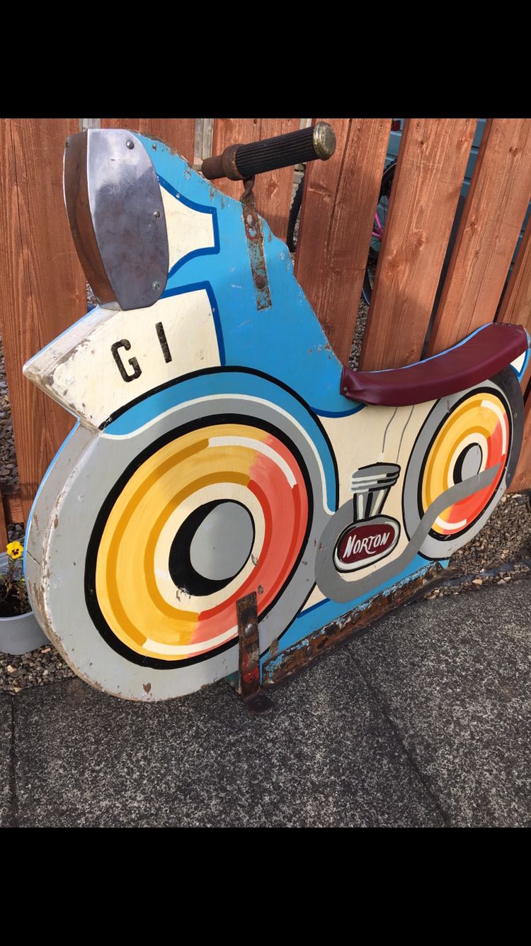 Vintage 1960 Fairground Motorbike Converted Wall Art photo furniture