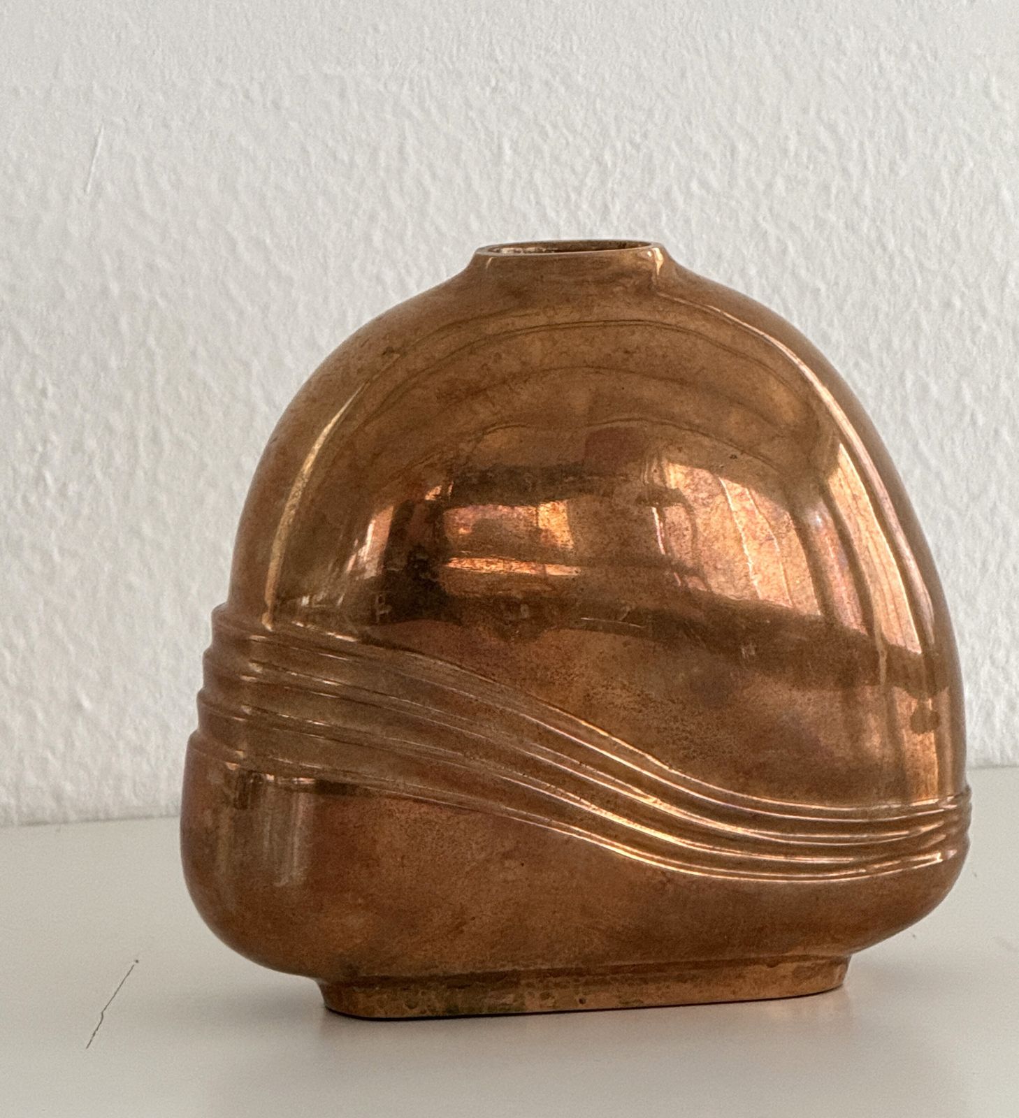 Home Decor Esa Fedrigolli Signed Bronze Vase, Italy, 1970s photo