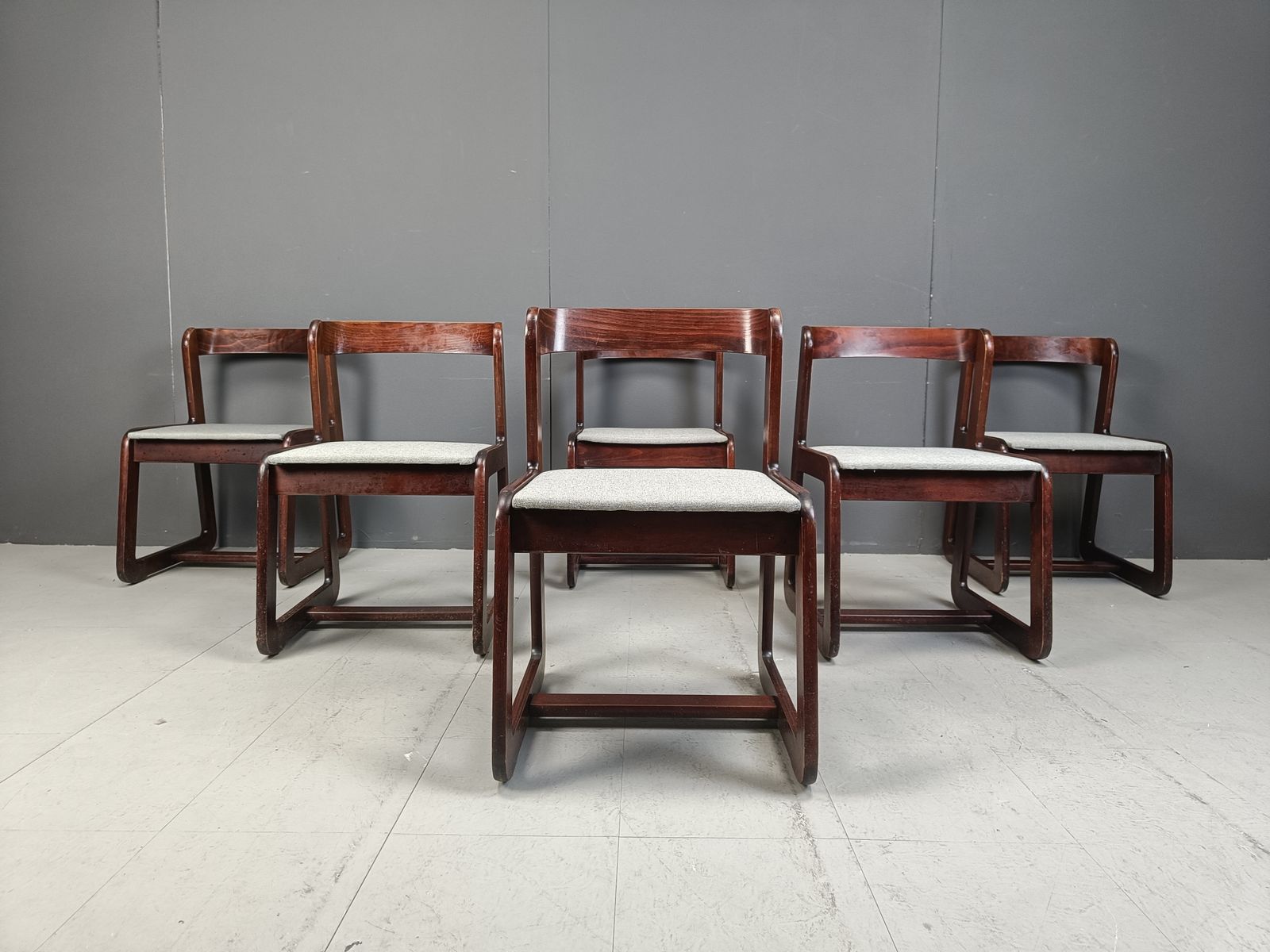 Set Of 6 Vintage Dining Chairs By Mario Sabot, 1970s