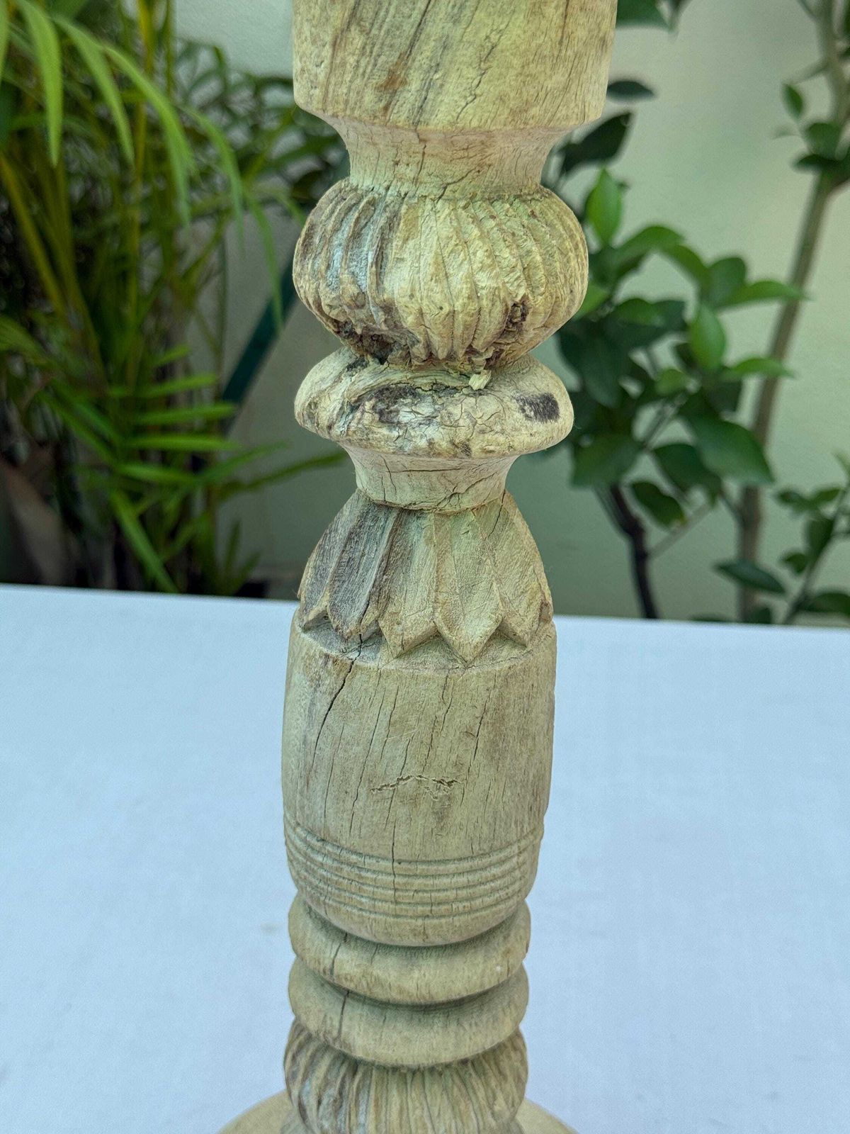 Set Of 3 Hand Carved Wooden Candle Holders | Rustic Farmhouse Table Centerpiece photo buy