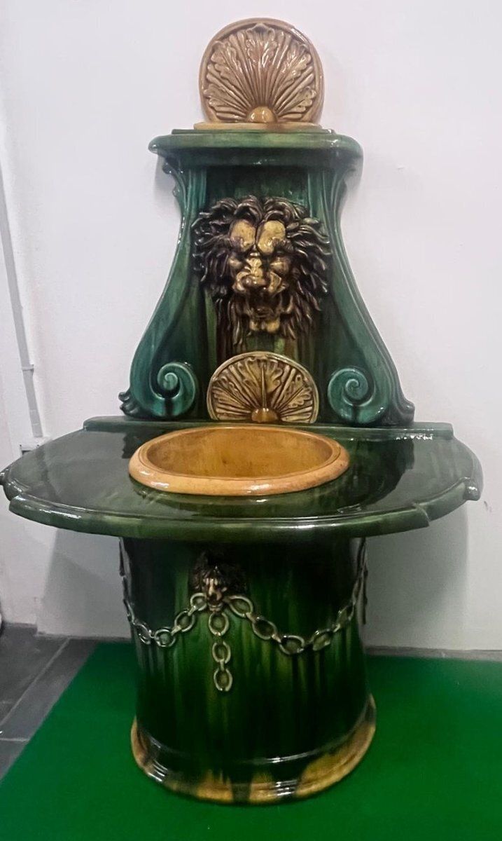 photo for sale Glazed Terracotta Fountain From Vietri Di Salerno, Italy, 1990s