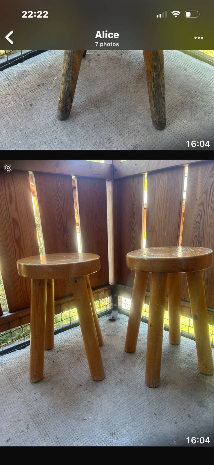 Pair Of Charlotte Perriand Stools   1965 For Les Arcs 1600 photo for sale
