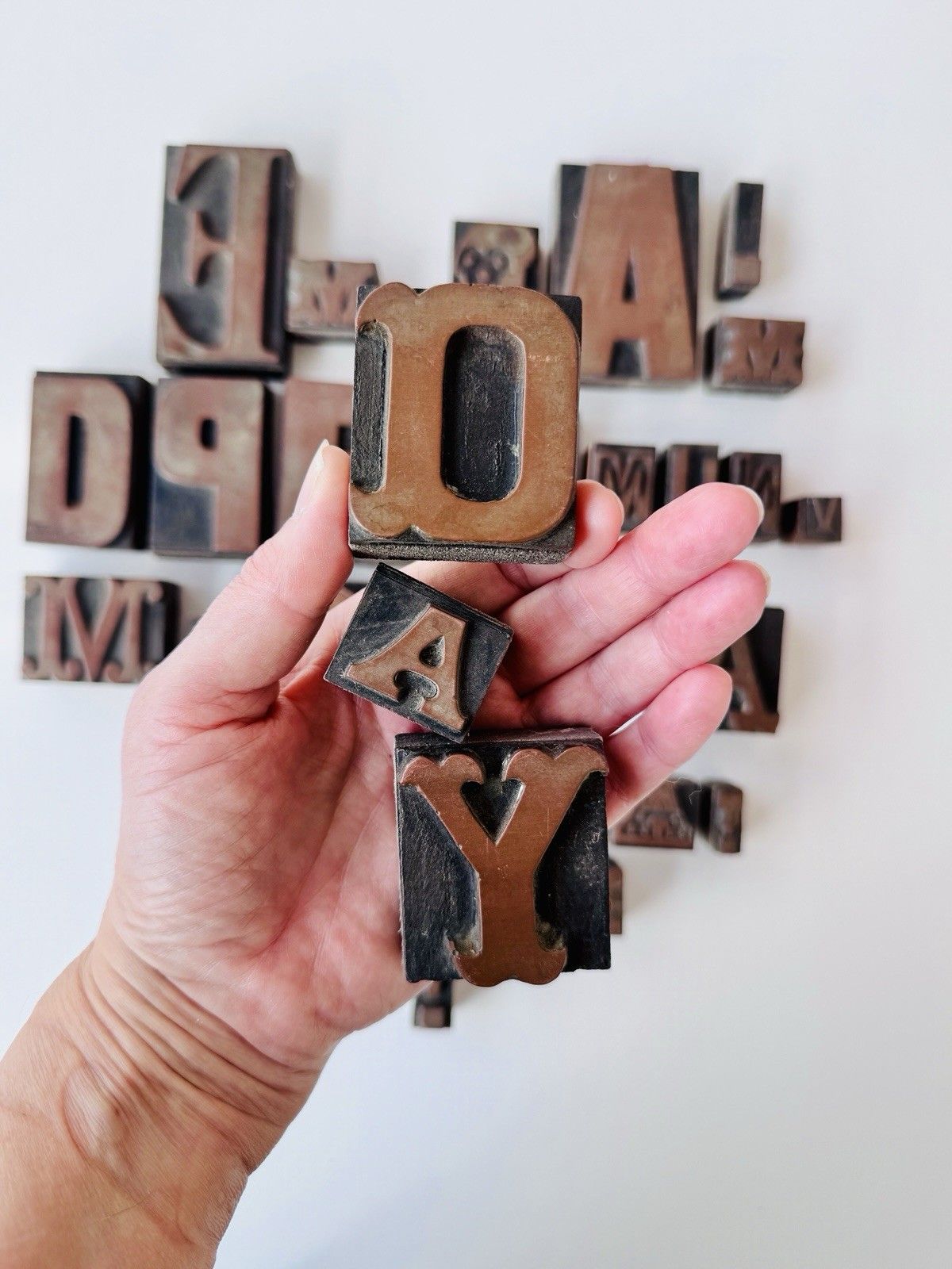 Assorted Vintage Wooden Letter Printing Blocks 33 In Total photo furniture