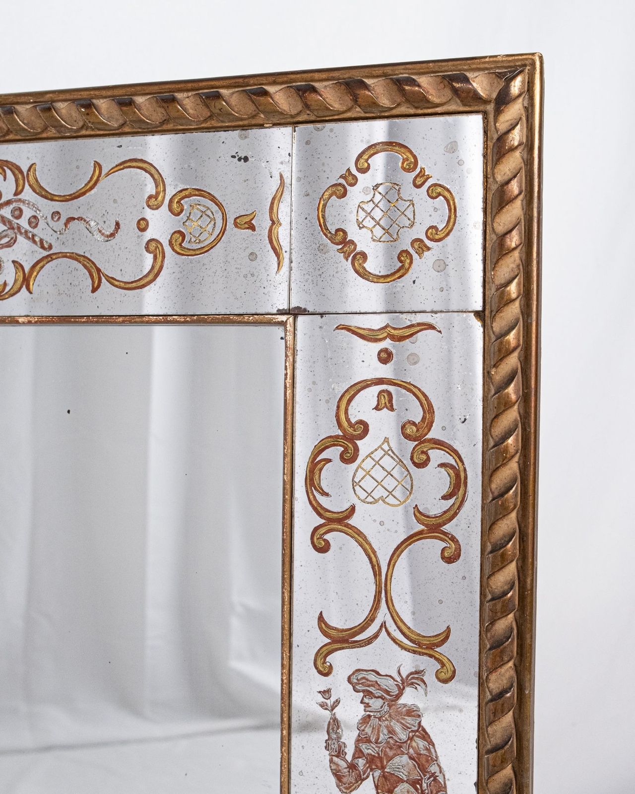Italian Verre églomisé Mirror, Early 20th Century photo Home Decor