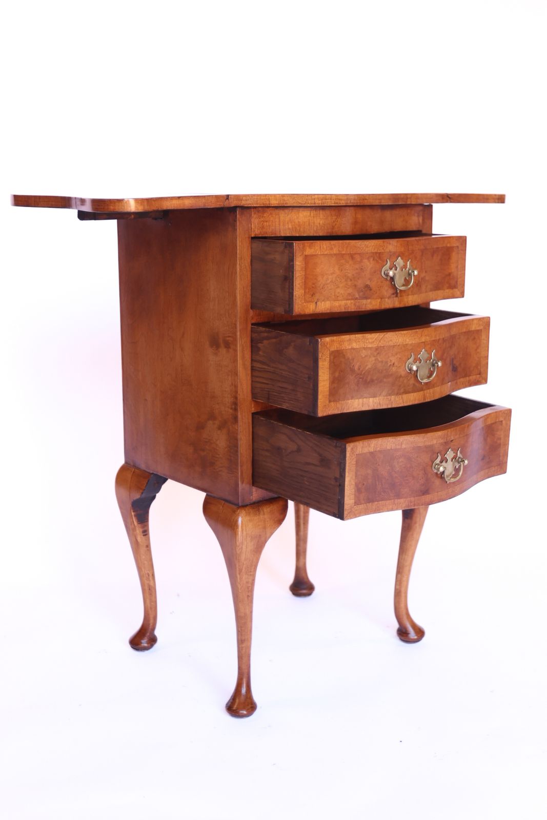 Small Burr Walnut 3 Drawer  Drop Leaf Chest 1930s photo buy