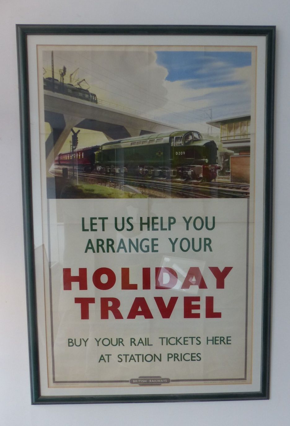 Vintage Original 1950 British Railways 'Holiday Travel' Colour Lithograph Poster