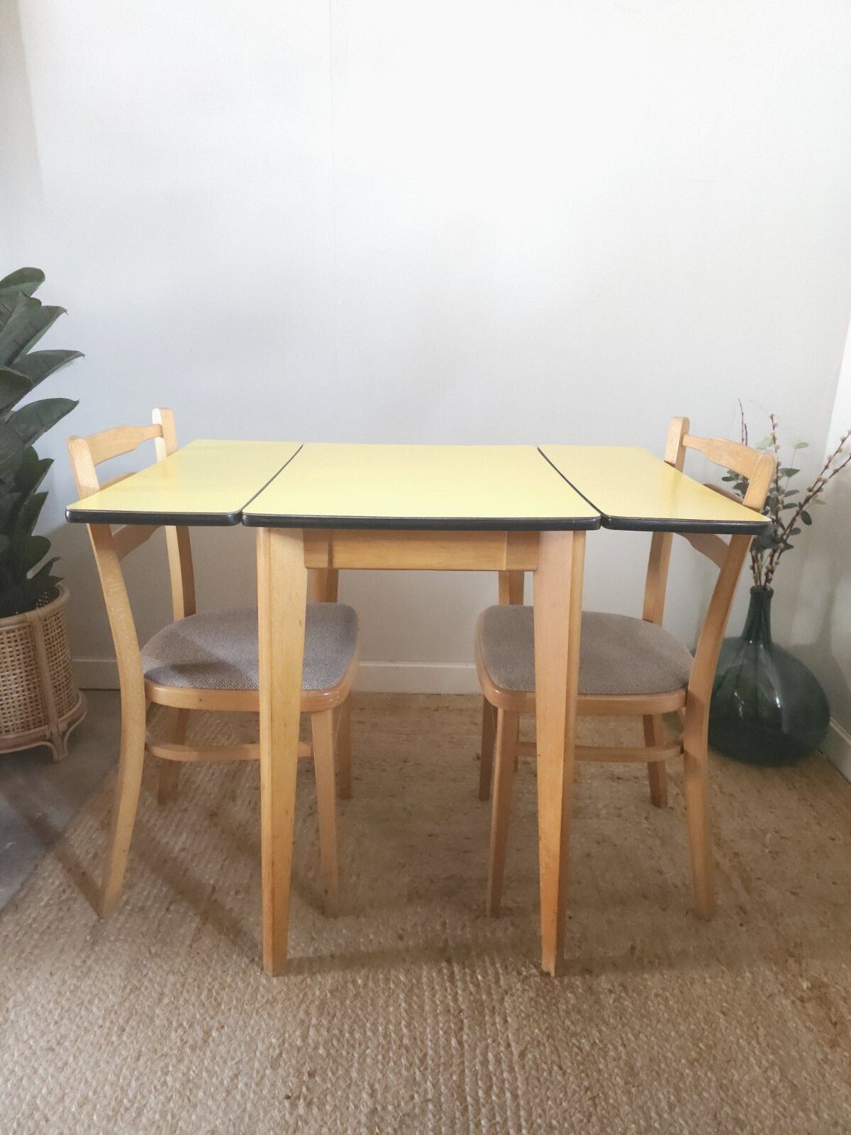 Retro Formica Dining Table 1960s Legate Yellow Mid Century Gd Cond Delivery photo furniture