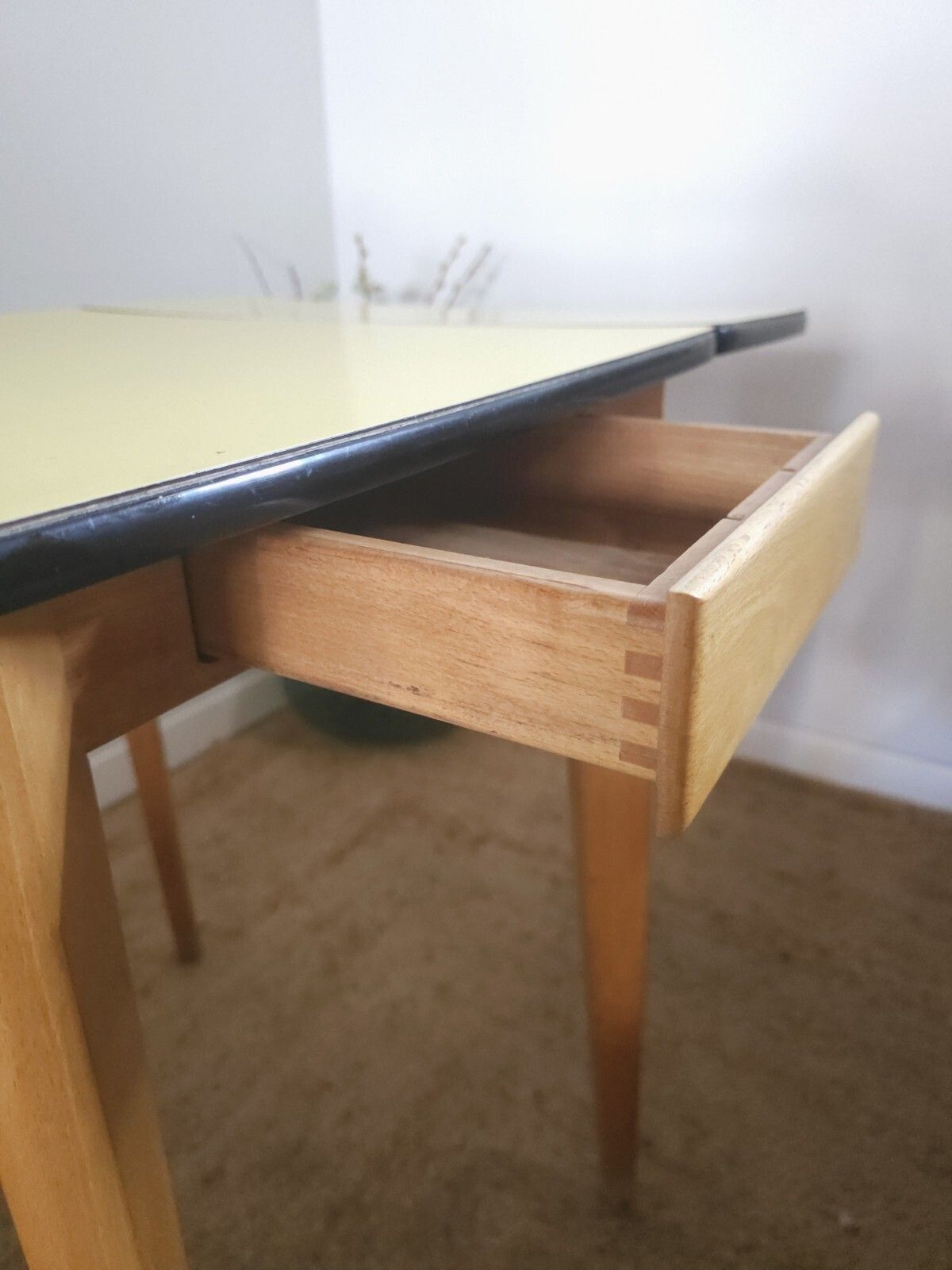 Retro Formica Dining Table 1960s Legate Yellow Mid Century Gd Cond Delivery photo Furniture