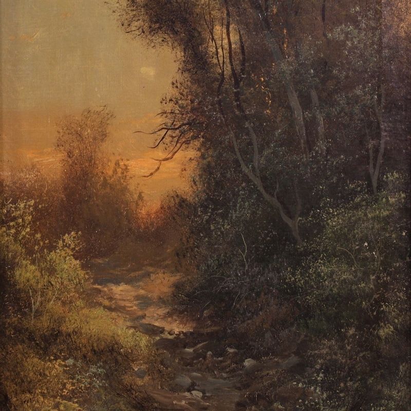 Italiaans schilderij, gesigneerd Marko, boslandschap, 19e eeuw photo furniture