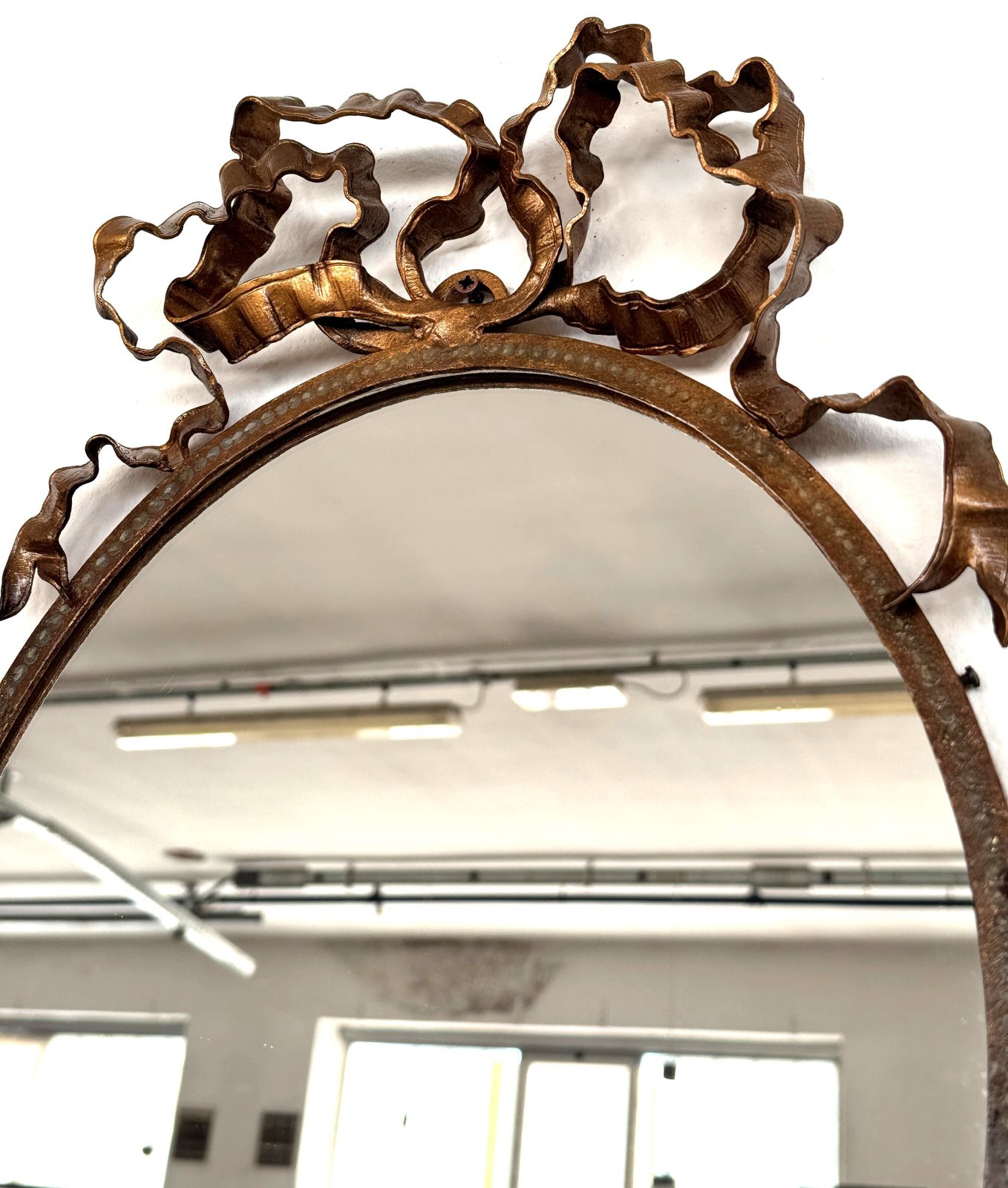 Pair Of Italian Midcentury Wrought Iron Wall Mirrors, 1950s photo vintage