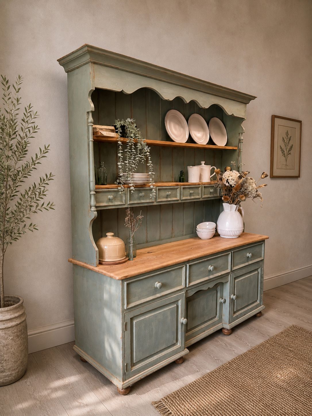 Large Hand Painted Country Dresser   French Provincial Style 168cm Wide photo Furniture