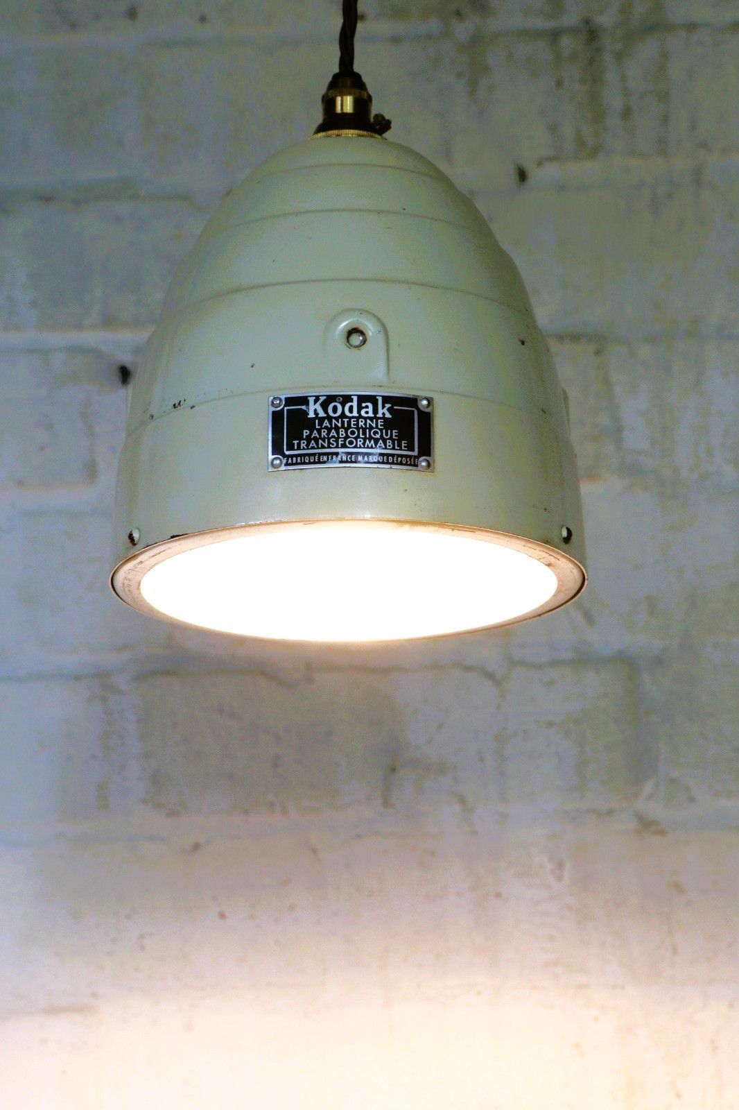 Ceiling Light Vintage French Kodak Parabolique Lanterne Stepped Beehive Pendant photo 118.0