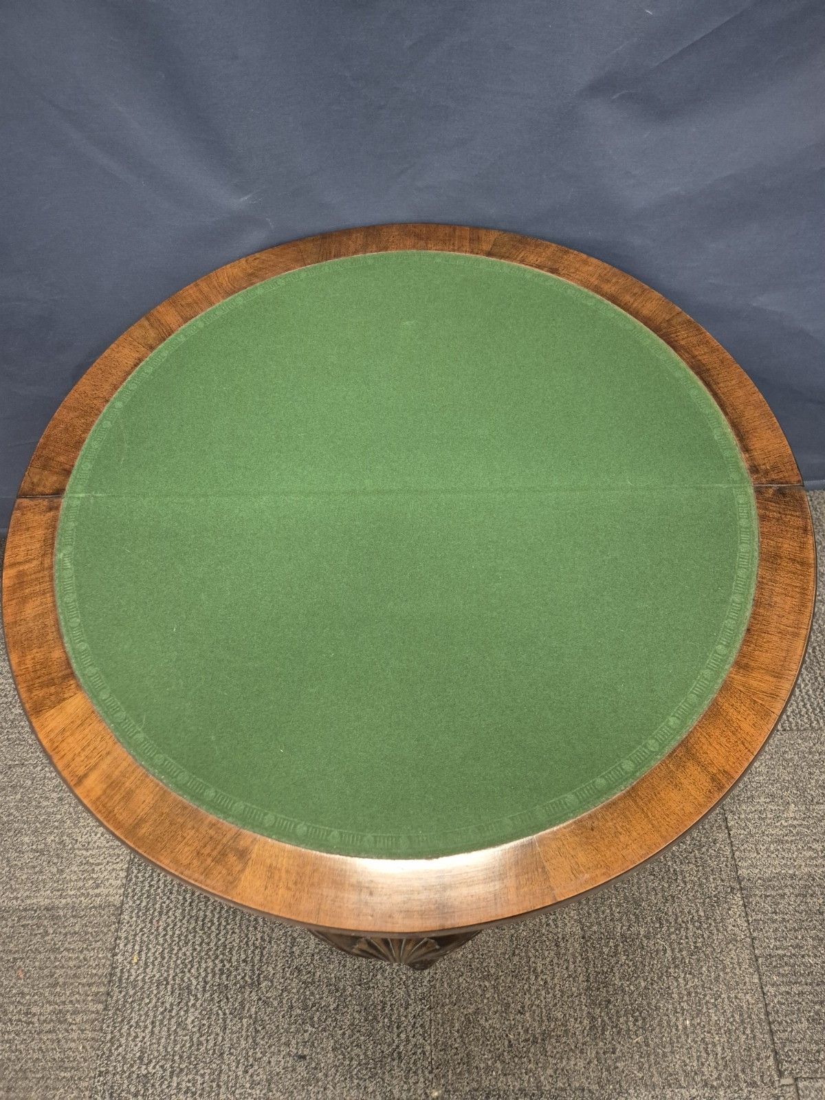Burr Walnut Demi Lune Queen Anne Style Card Table photo 120.0