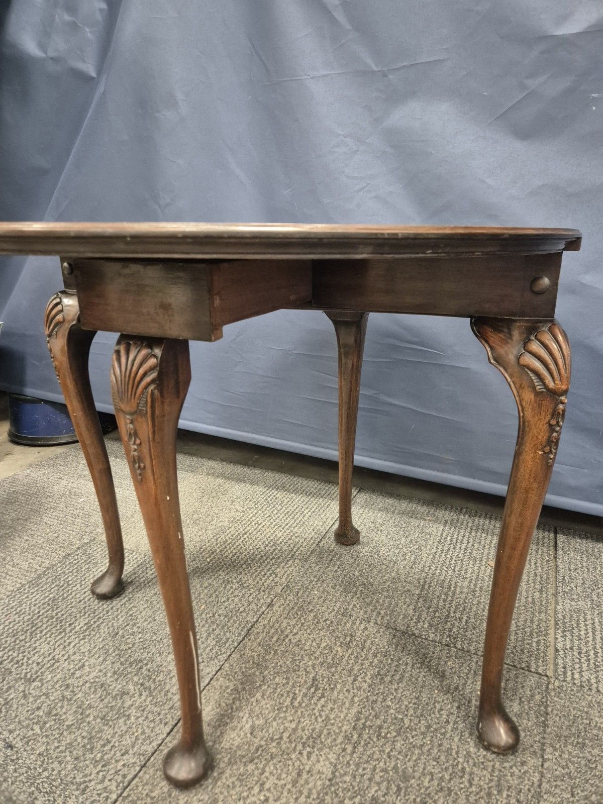 Burr Walnut Demi Lune Queen Anne Style Card Table photo buy