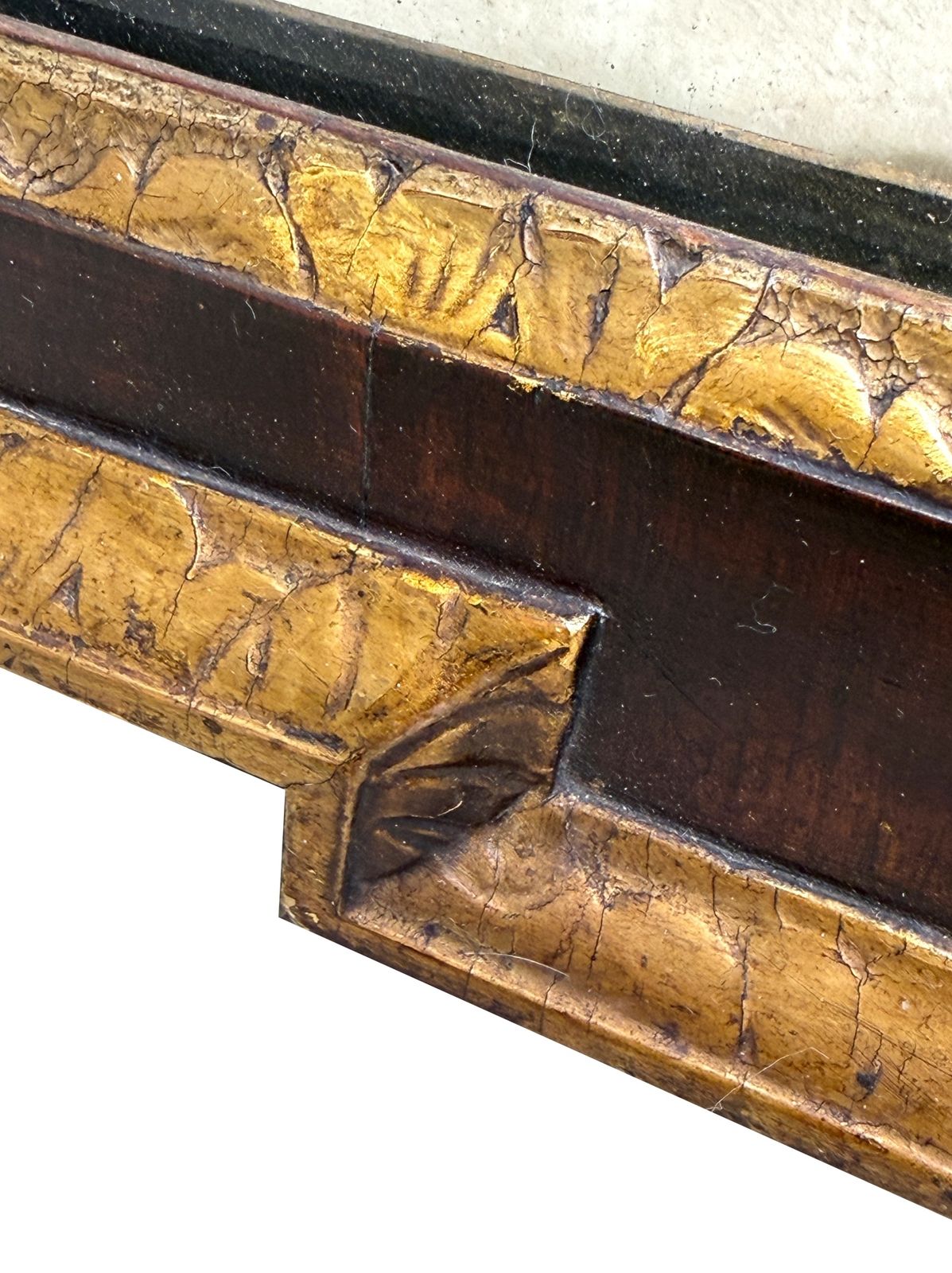 Early 18th Century Georgian Walnut & Gilt Wall Mirror (England, Circa 1720) photo vintage
