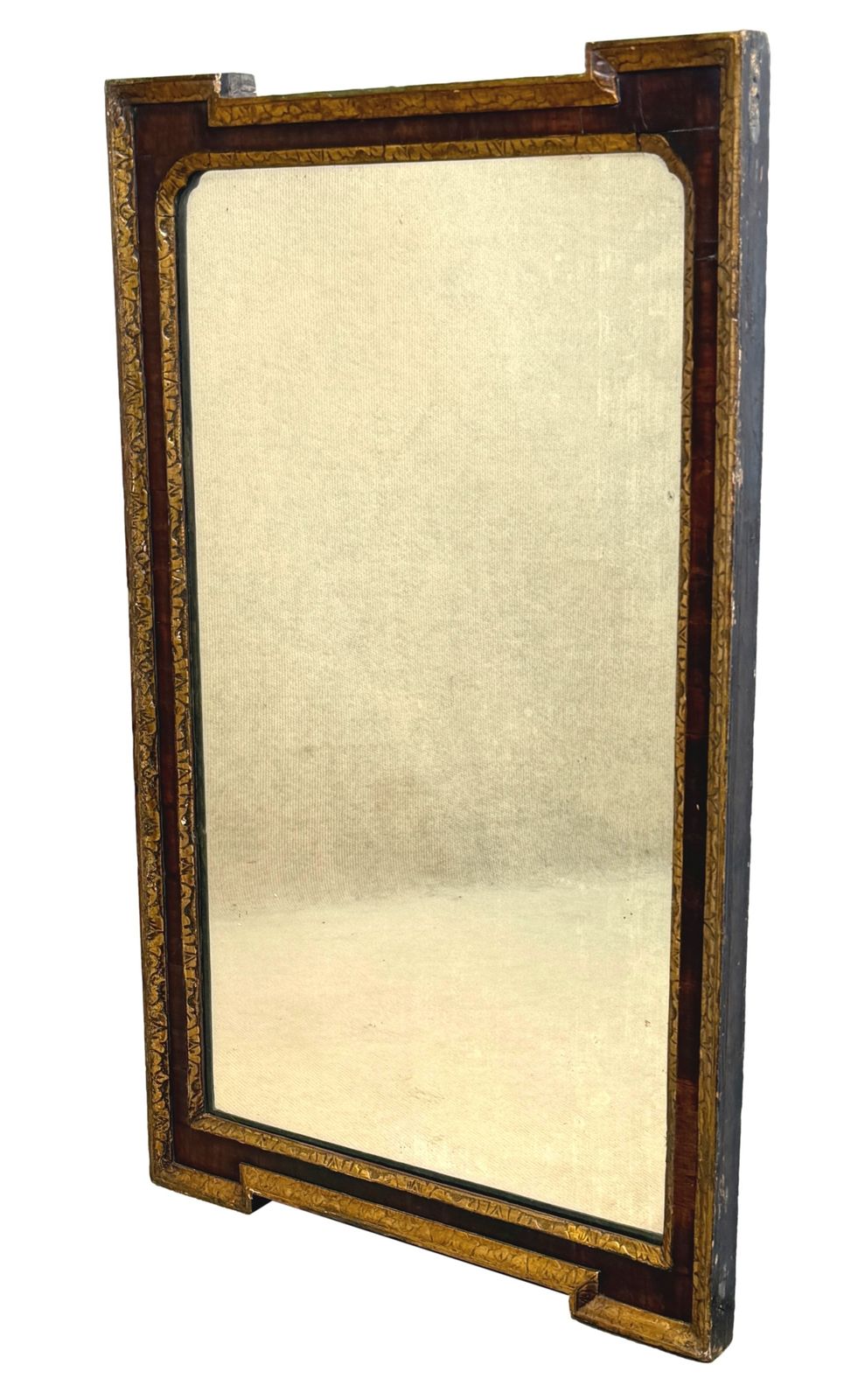 photo for sale Early 18th Century Georgian Walnut & Gilt Wall Mirror (England, Circa 1720)