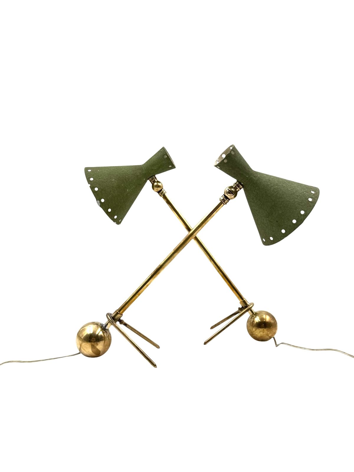 Mid Century Set Of 2 Table Lamps, Attrib. To Stilnovo Milano Italy, 1950s photo 1100.0