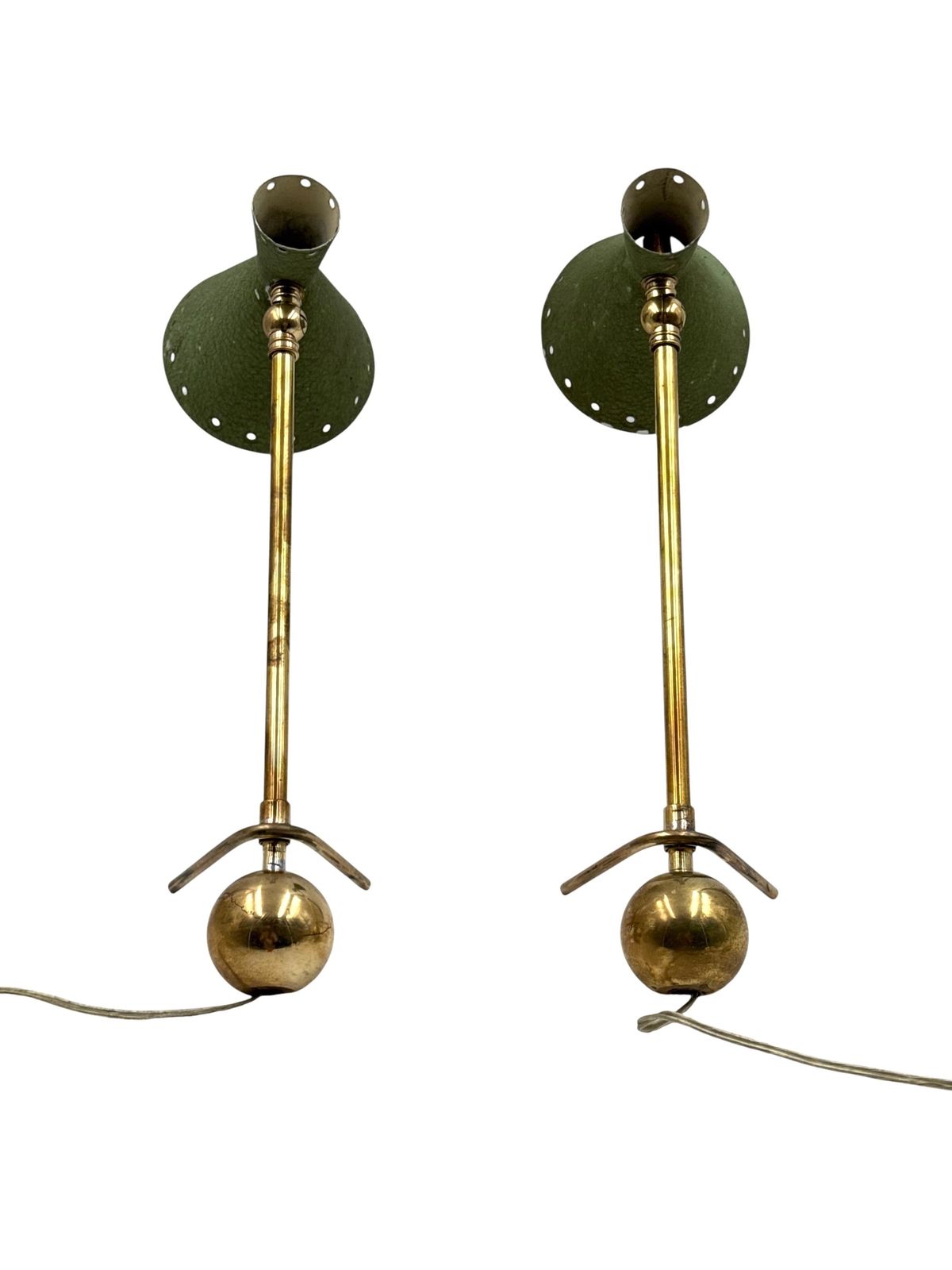 Mid Century Set Of 2 Table Lamps, Attrib. To Stilnovo Milano Italy, 1950s photo vinterior