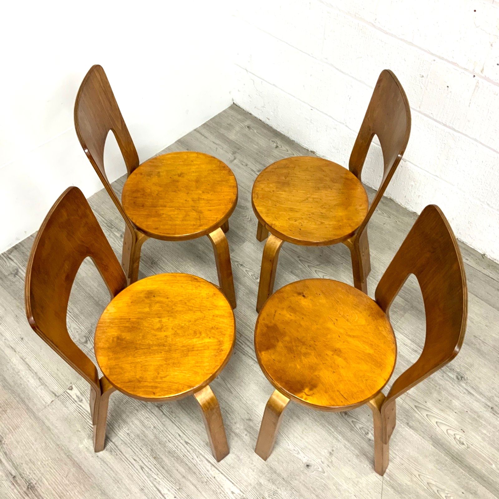 A Set Of 4 Original “Finmar” Alvar Aalto Model 66 Dining Chairs 1930s Artek photo Furniture