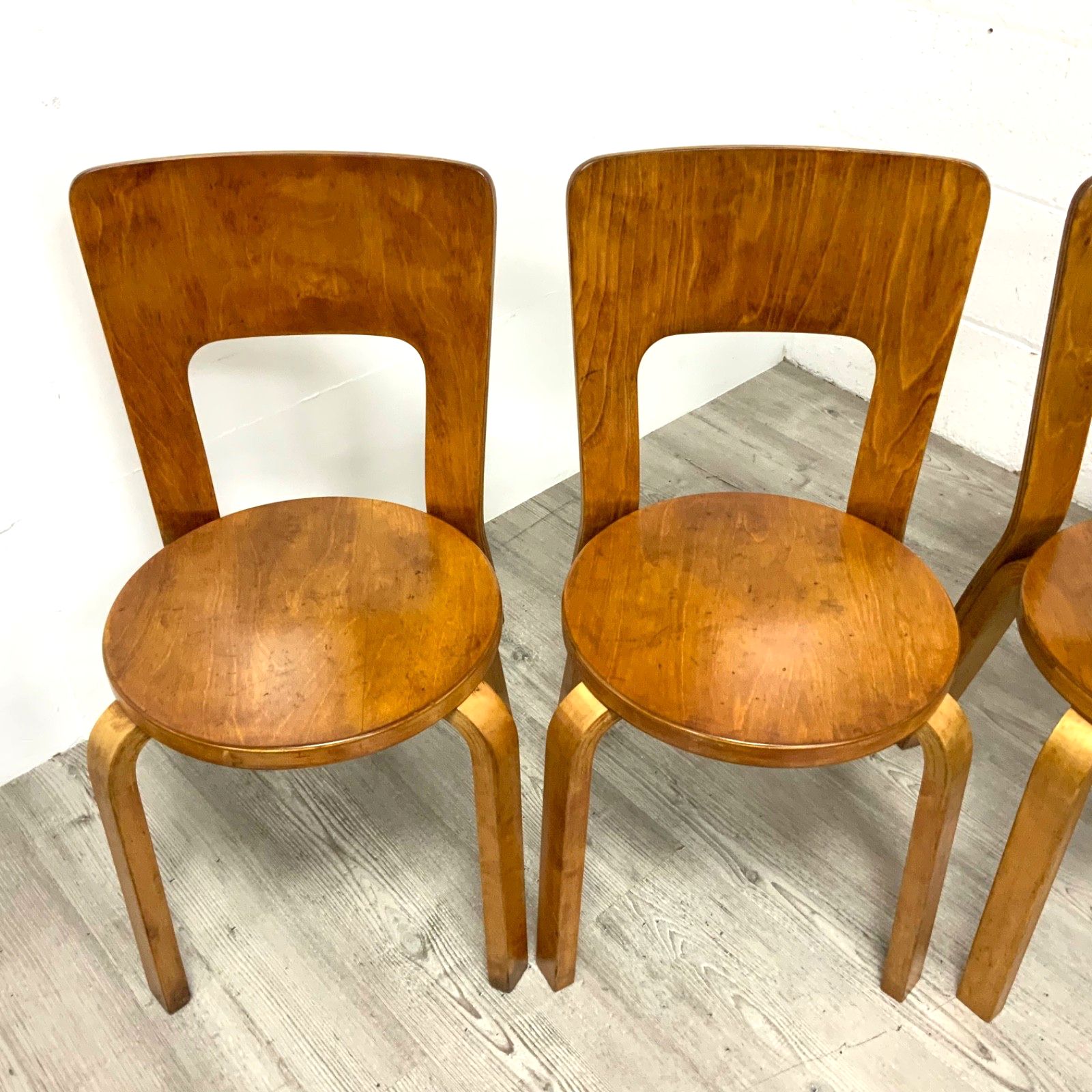 A Set Of 4 Original “Finmar” Alvar Aalto Model 66 Dining Chairs 1930s Artek photo vinterior