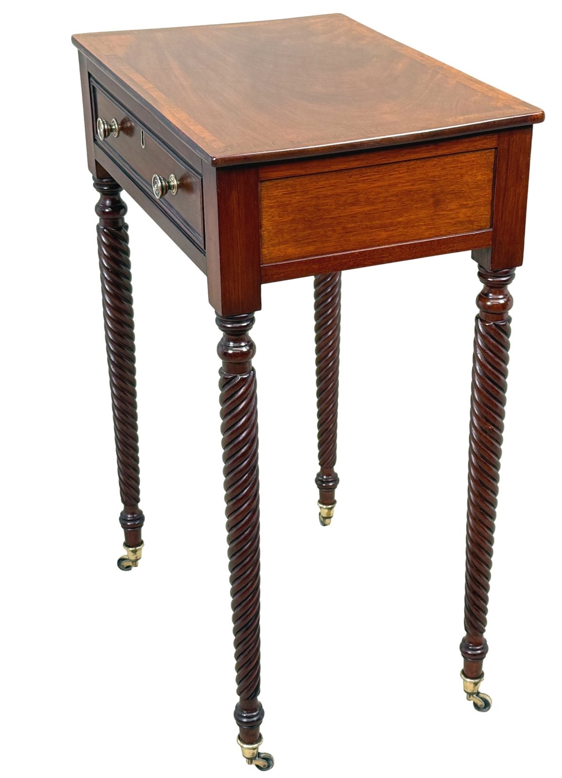 Table d'appoint Regency en acajou, un tiroir, XIXe siècle (Angleterre, vers 1820) photo 2875.0