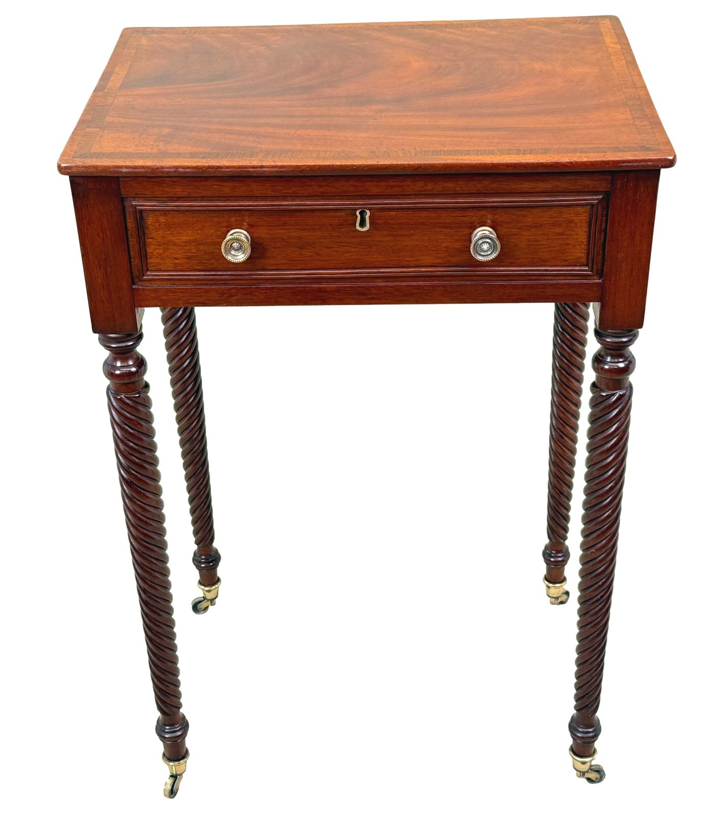 Table d'appoint Regency en acajou, un tiroir, XIXe siècle (Angleterre, vers 1820) photo vintage