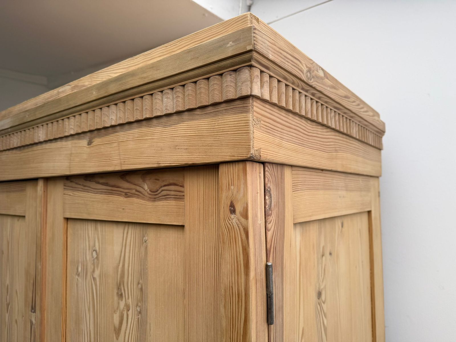 A Superb Large Antique Pine Triple Knockdown Wardrobe To Paint /Wax photo Furniture