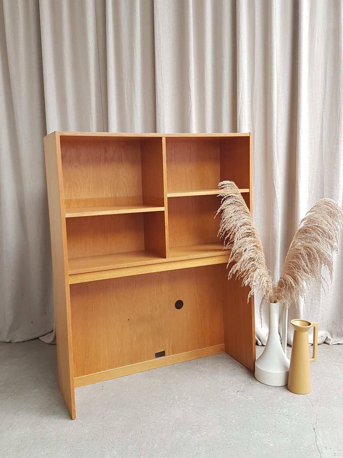 Vtg Mid Century Danish Oak Bookcase Shelving Wall Unit Retro Scandi R470 photo furniture