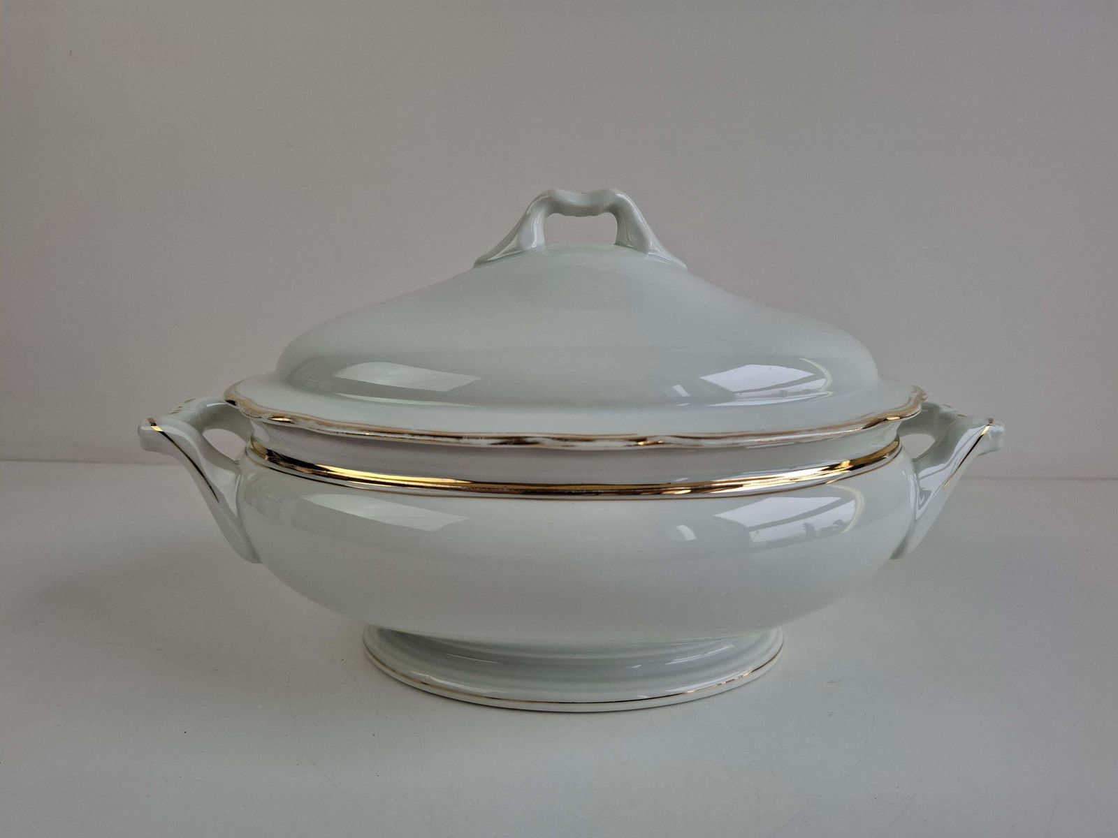 1930s Czechoslovak Art Deco Porcelain Soup Tureen By Duchcov Eduard Eichler photo vintage
