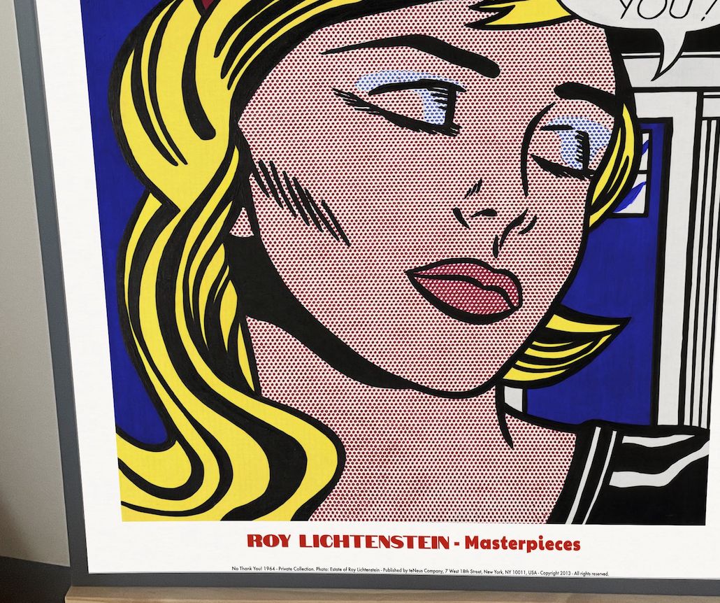 Roy Lichtenstein – No Thank You | Framed Pop Art Print photo furniture